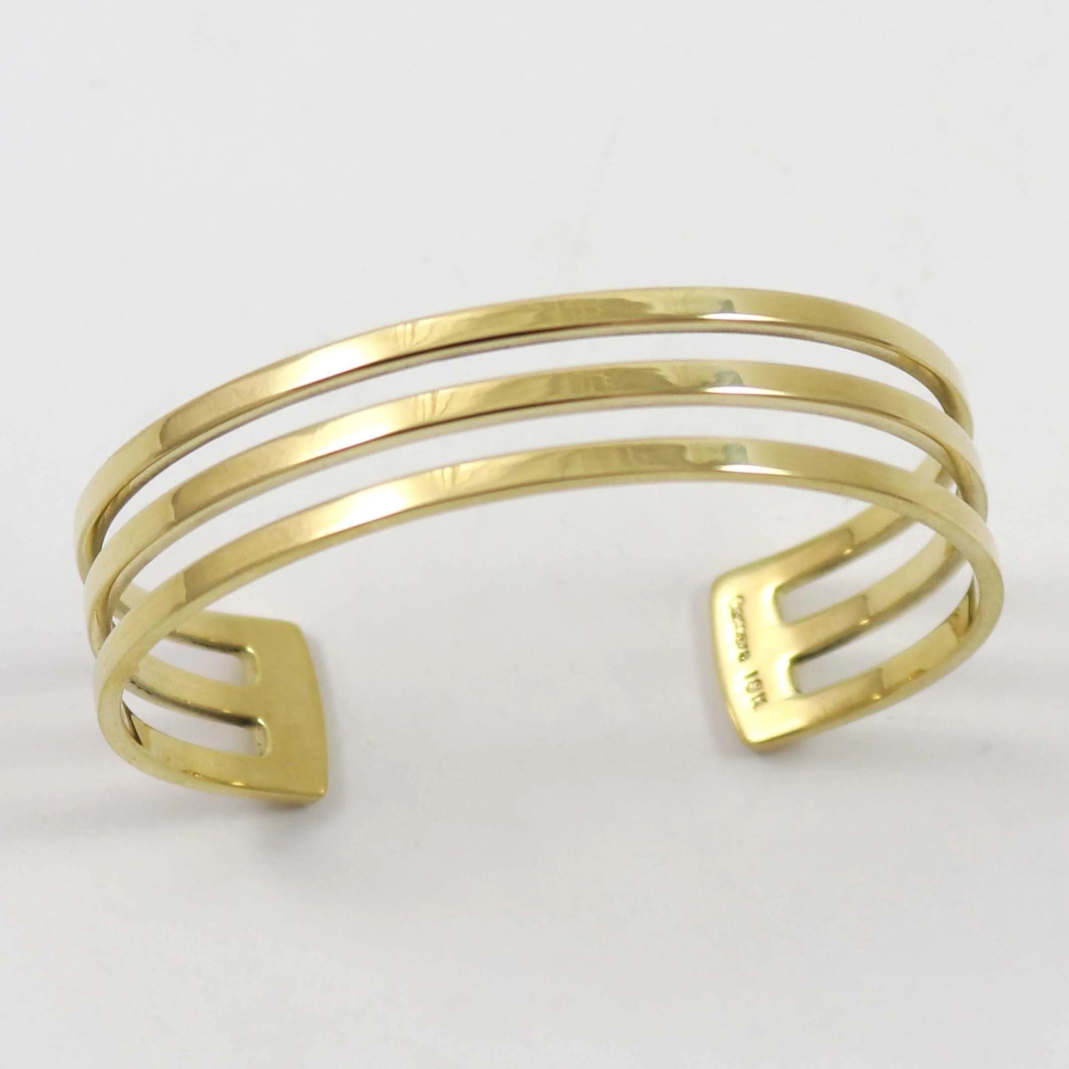 18k Gold Strata Triple Cuff