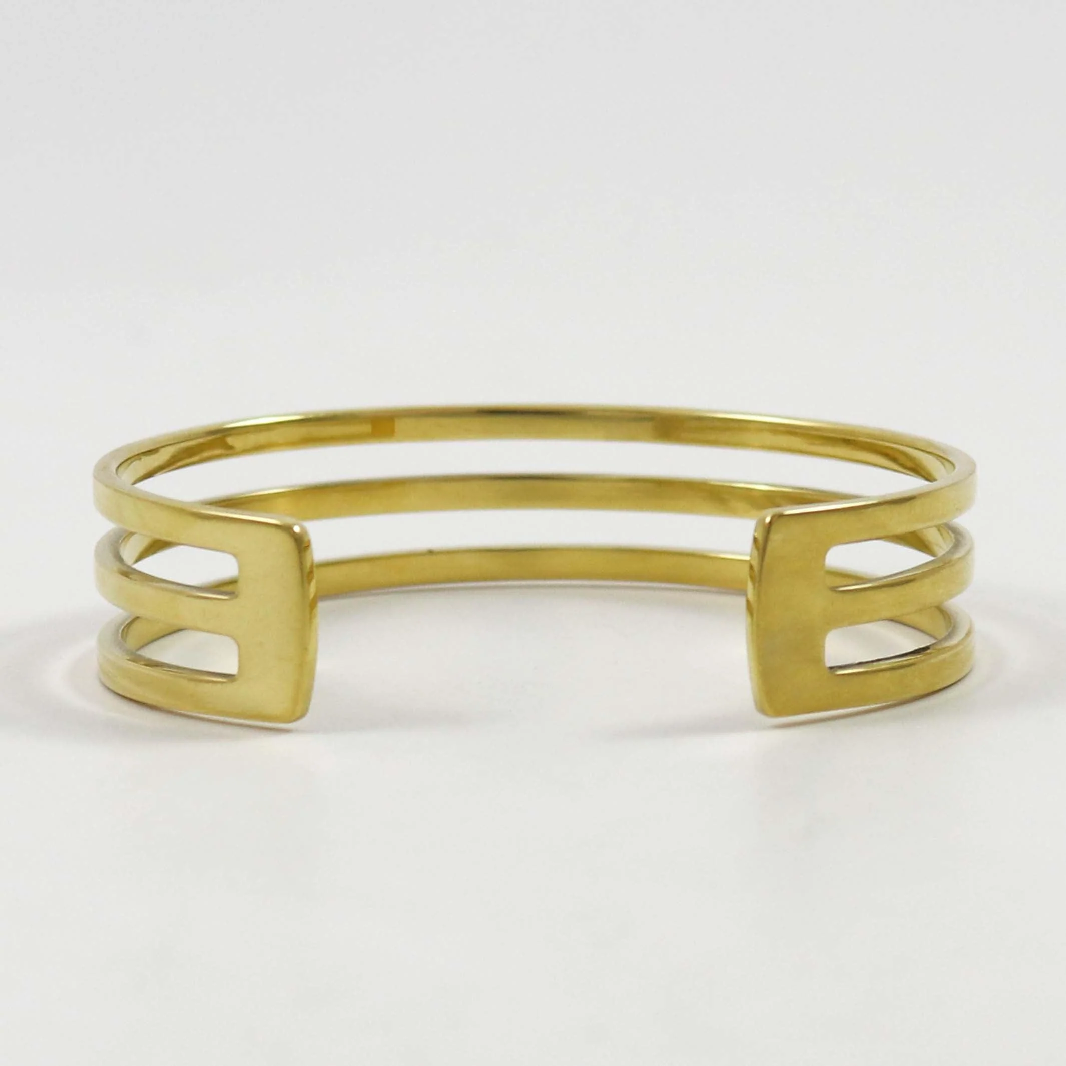 18k Gold Strata Triple Cuff - Image 6