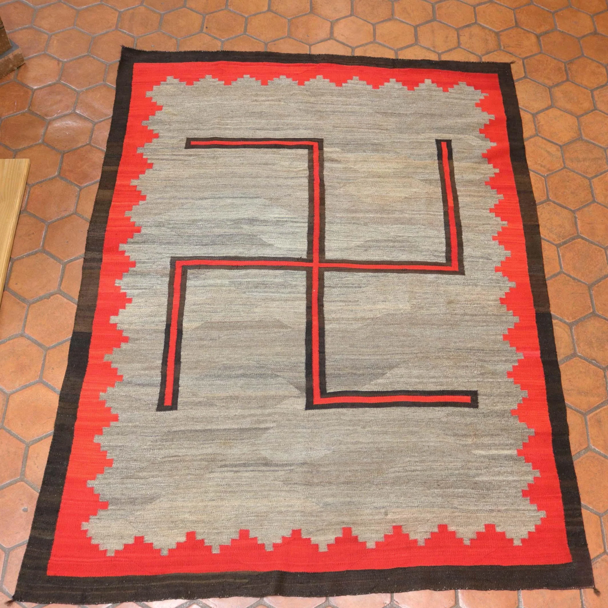 1910s Whirling Log Rug