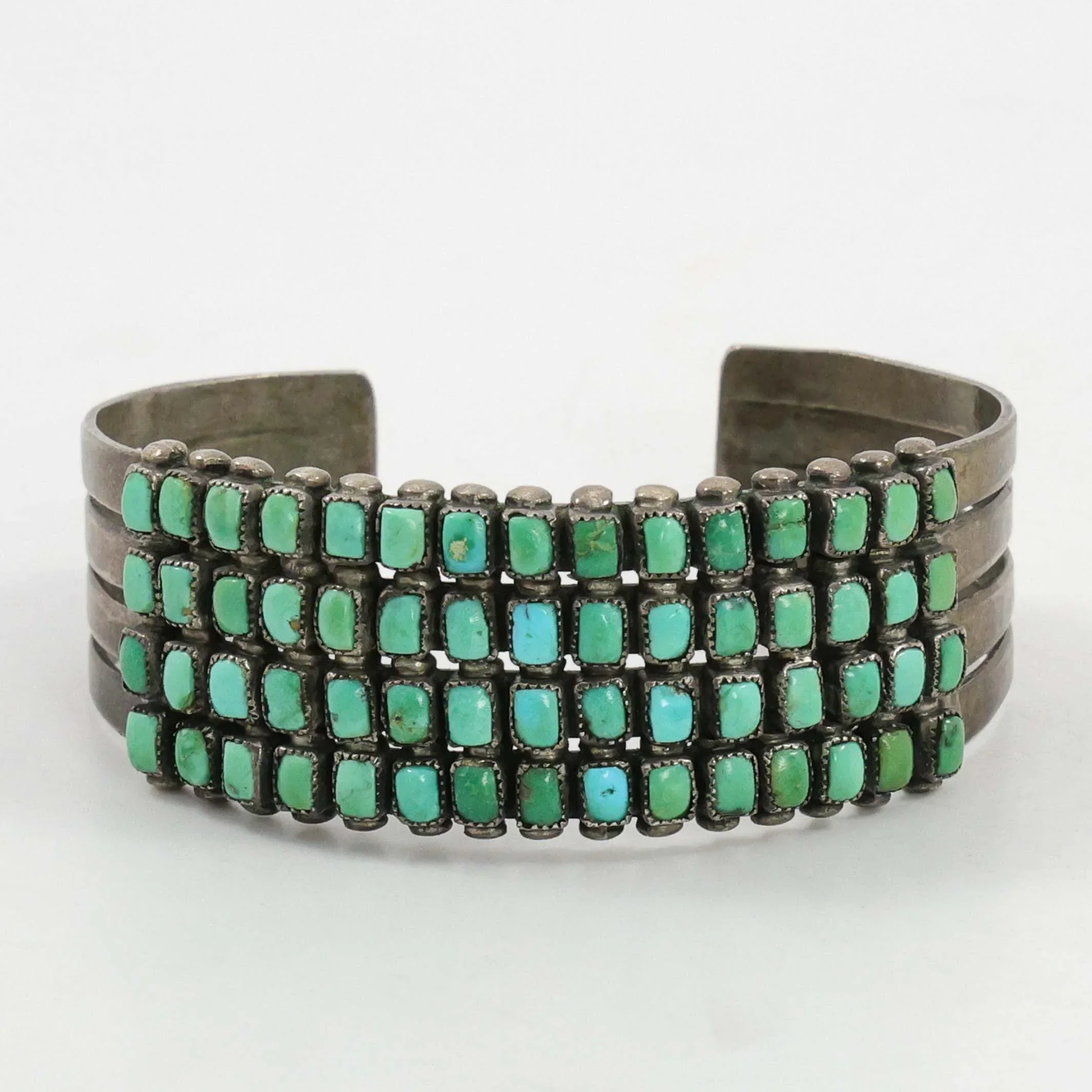 1930s Turquoise Row Bracelet - Image 2