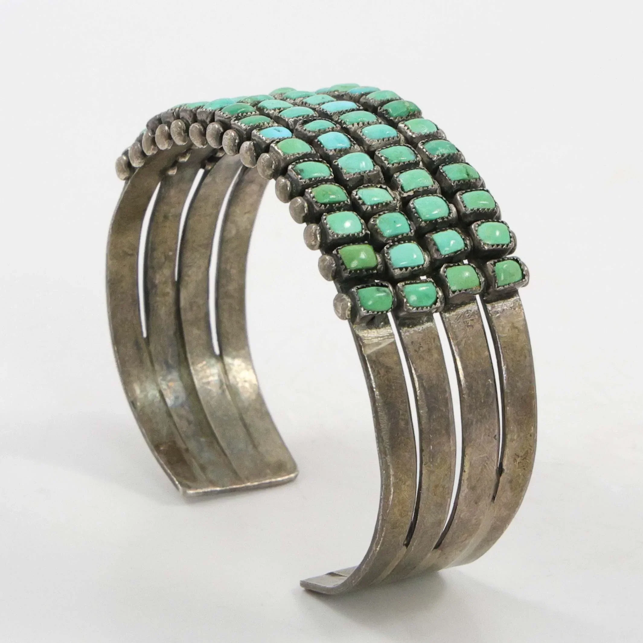 1930s Turquoise Row Bracelet - Image 3