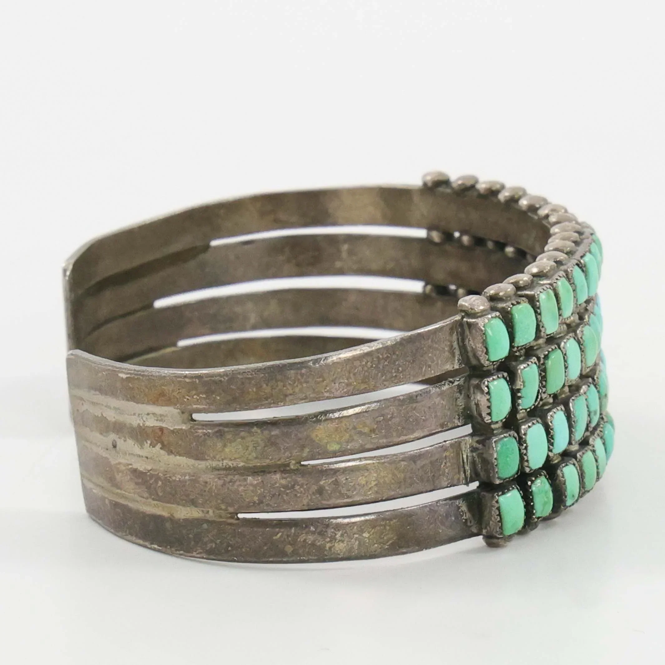 1930s Turquoise Row Bracelet - Image 5