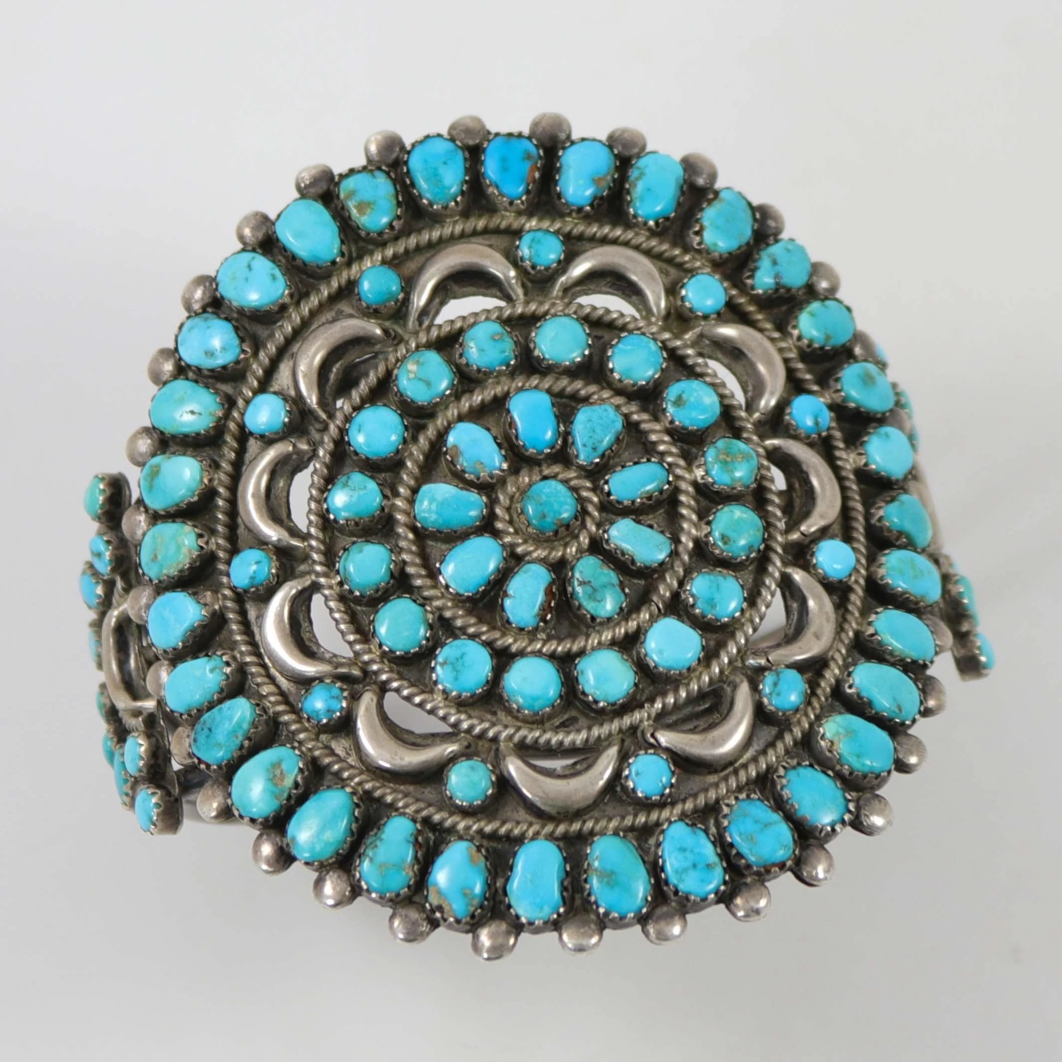 1940s Turquoise Cluster Cuff - Image 2
