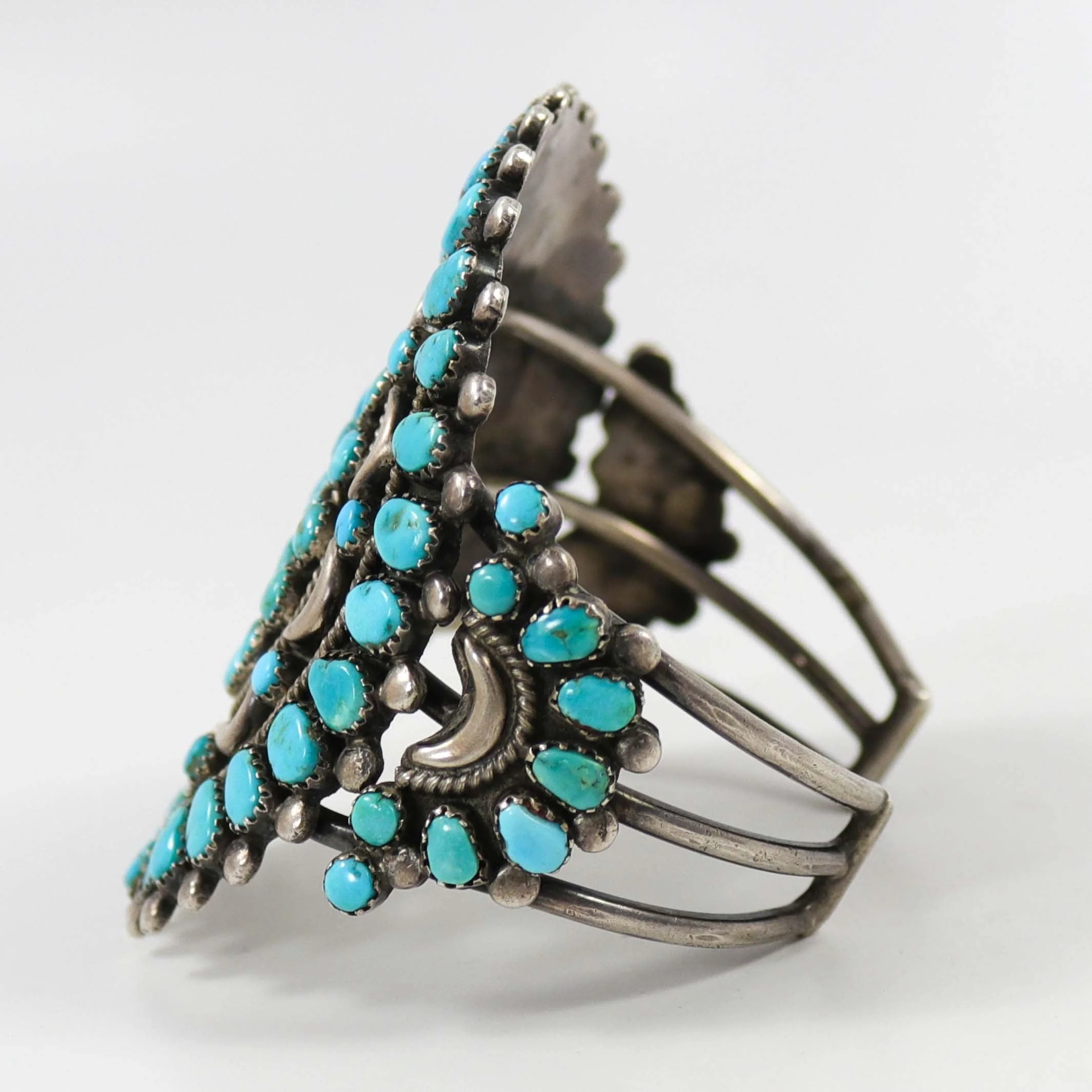 1940s Turquoise Cluster Cuff - Image 4