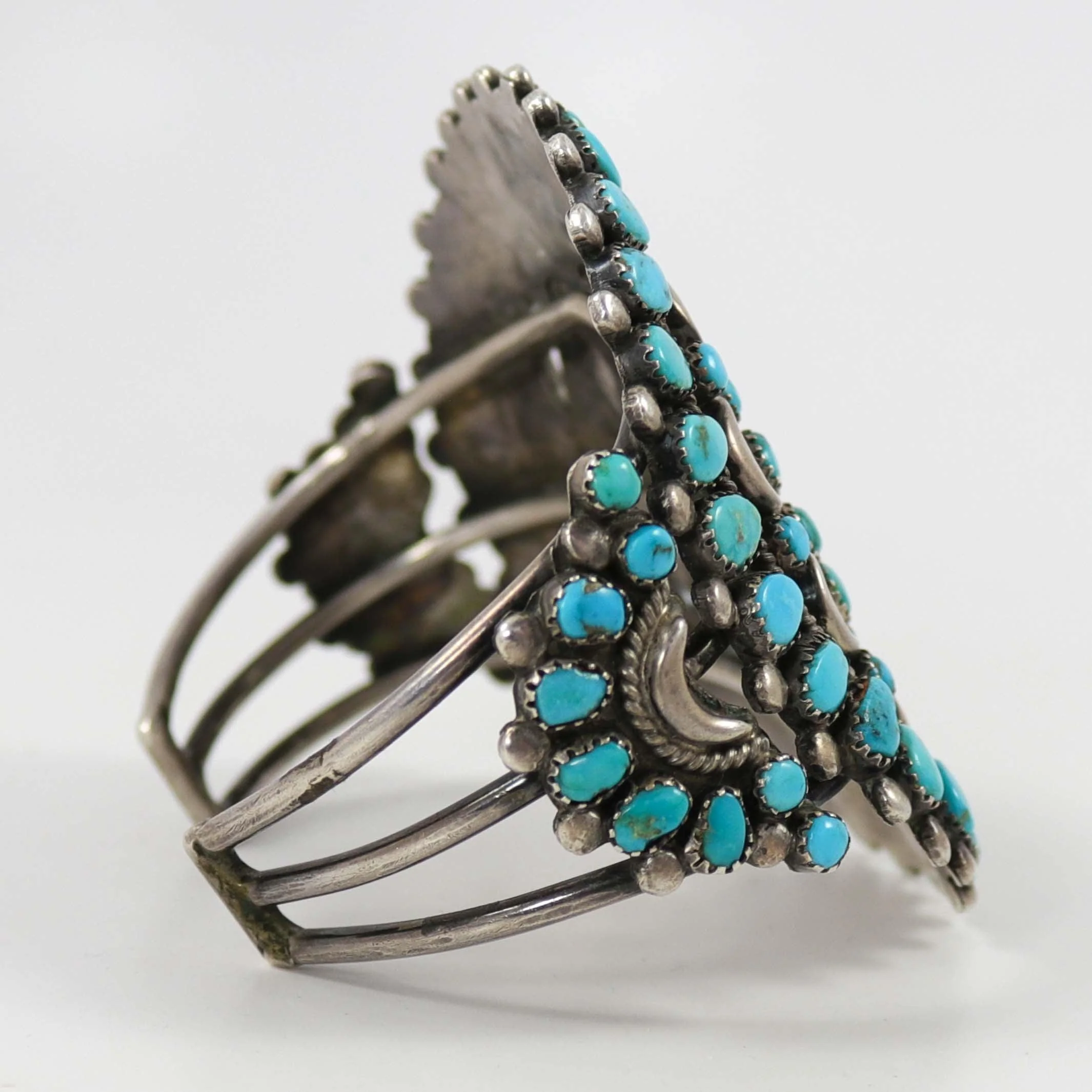 1940s Turquoise Cluster Cuff - Image 5
