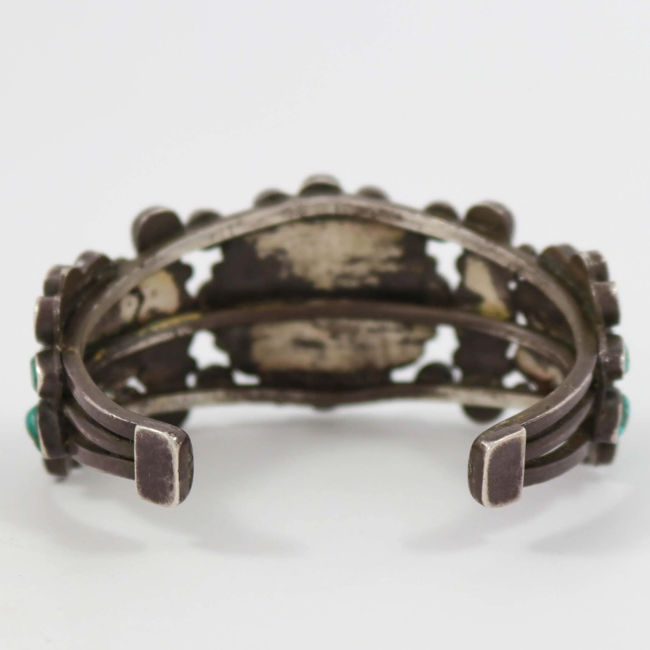 1940s Turquoise Cluster Cuff - Image 4