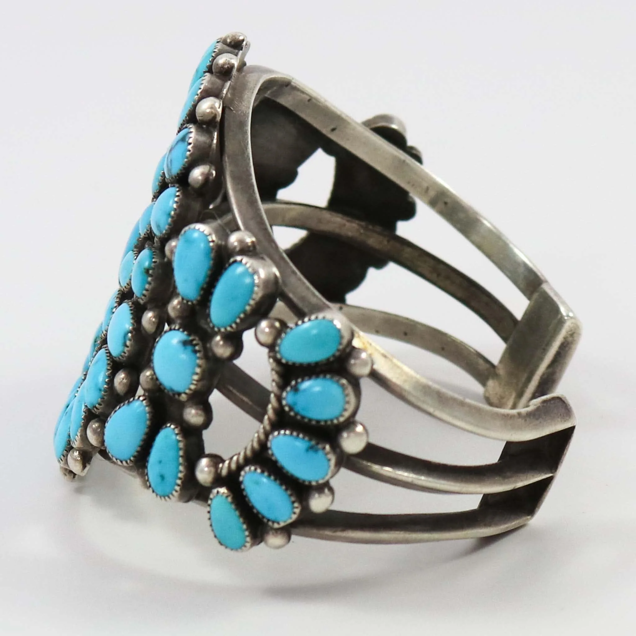 1940s Turquoise Cluster Cuff - Image 4