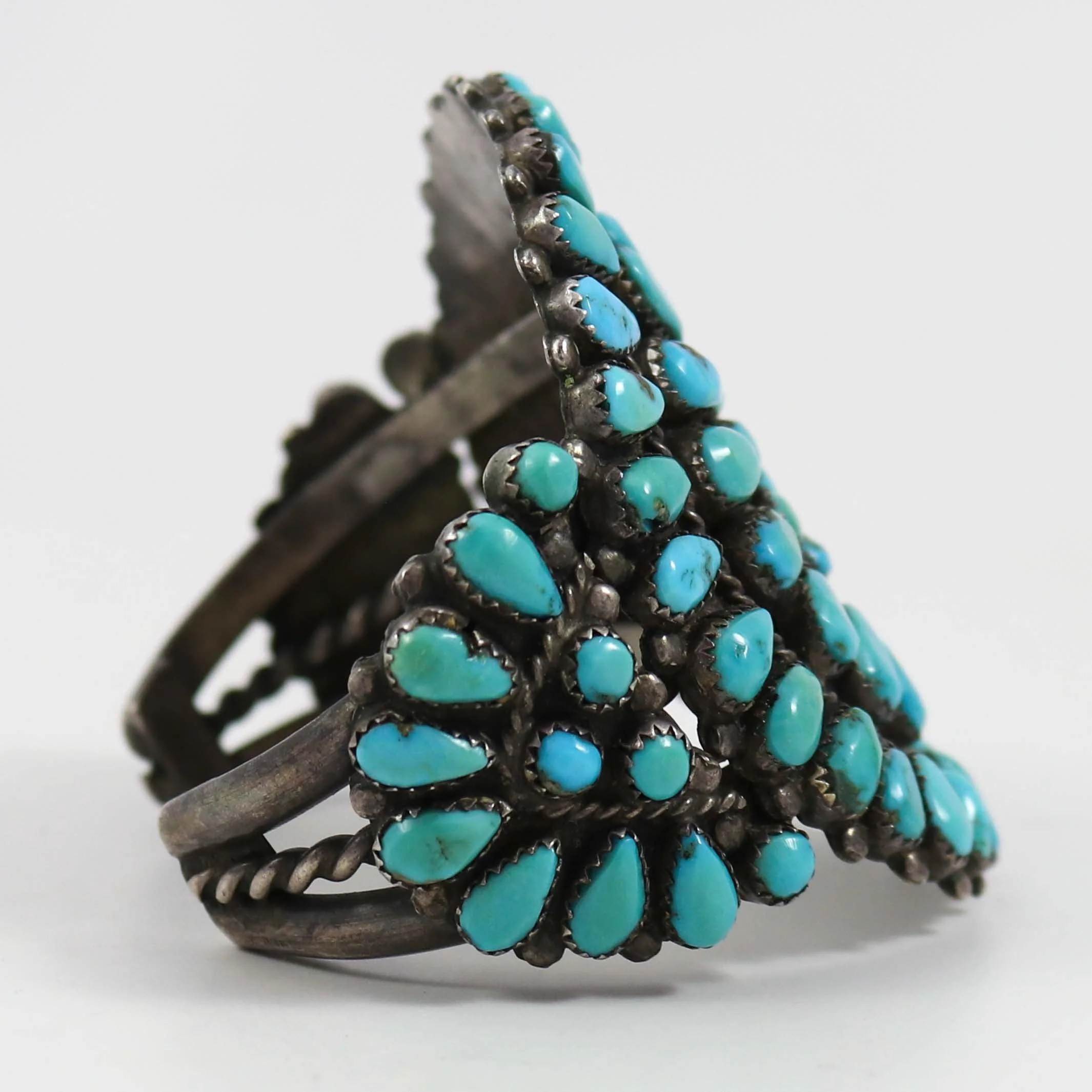 1940s Turquoise Cluster Cuff - Image 3