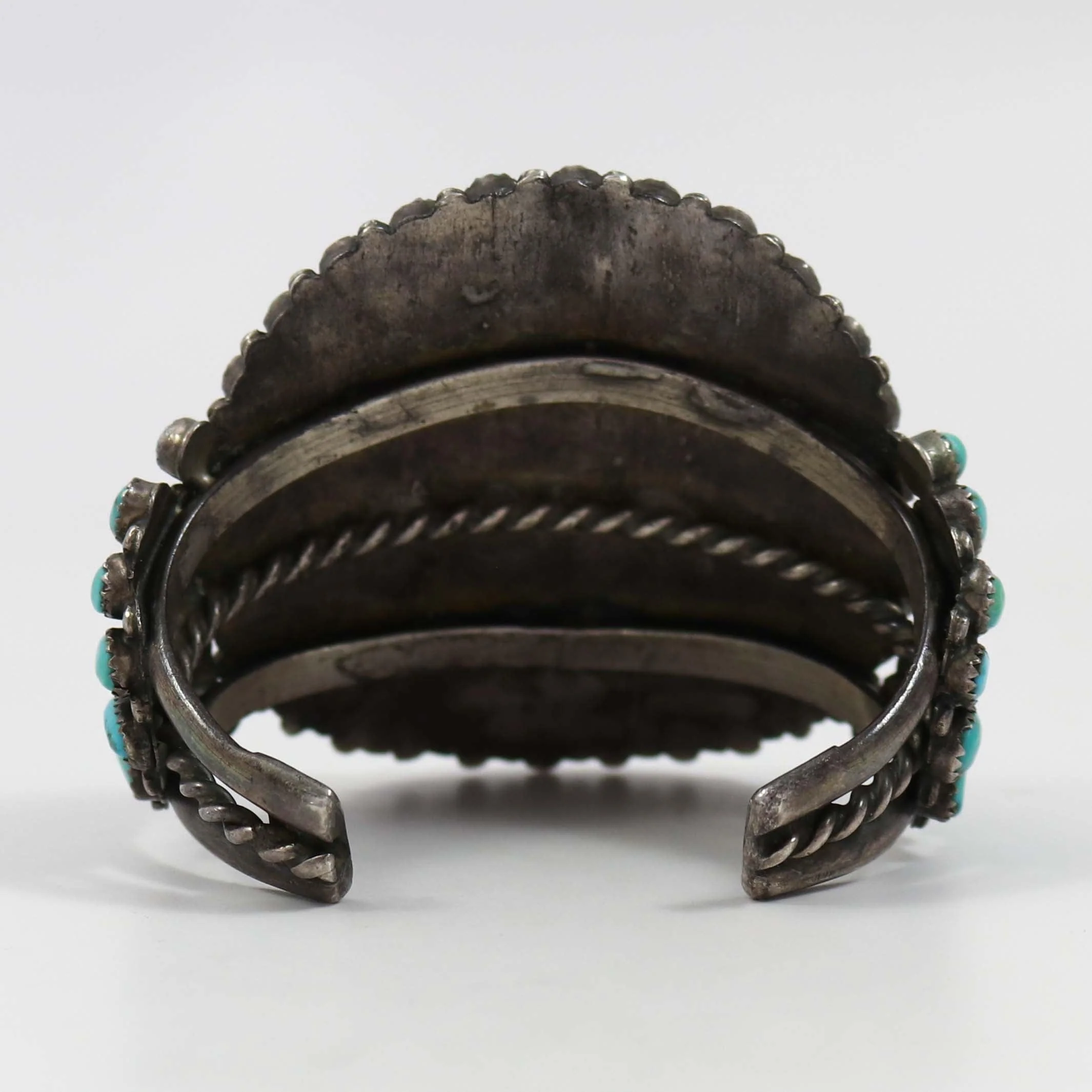 1940s Turquoise Cluster Cuff - Image 4