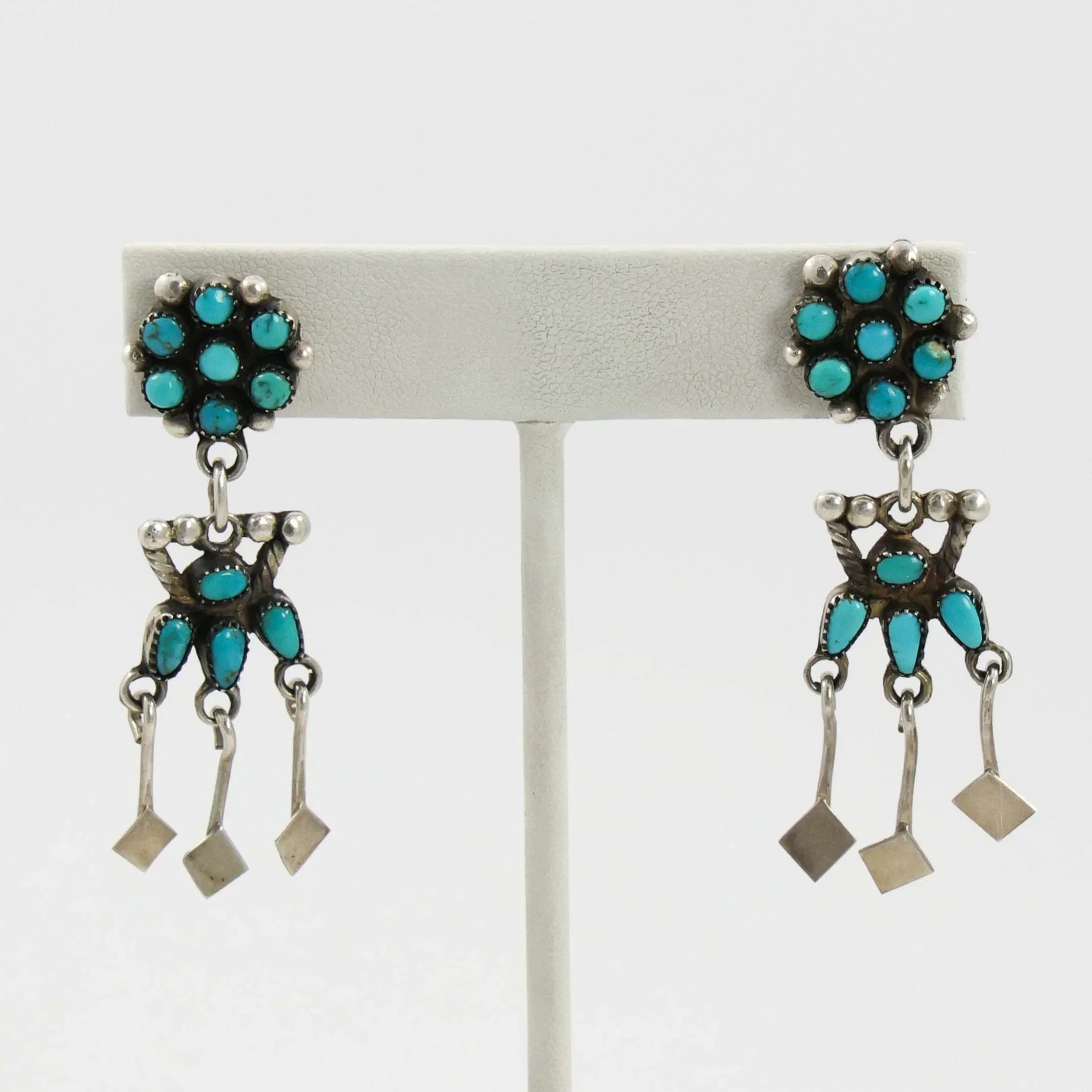 1940s Turquoise Cluster Earrings