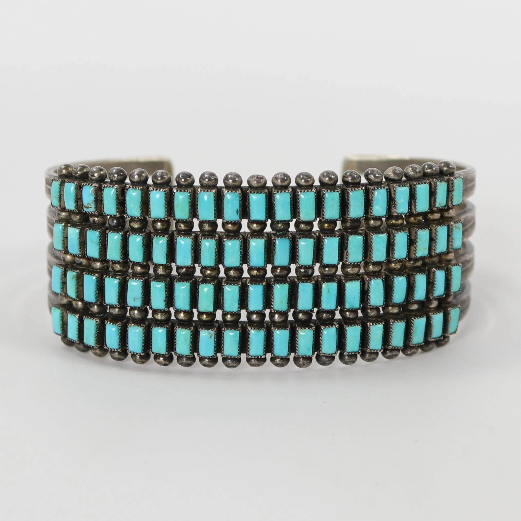 1940s Turquoise Row Bracelet - Image 2
