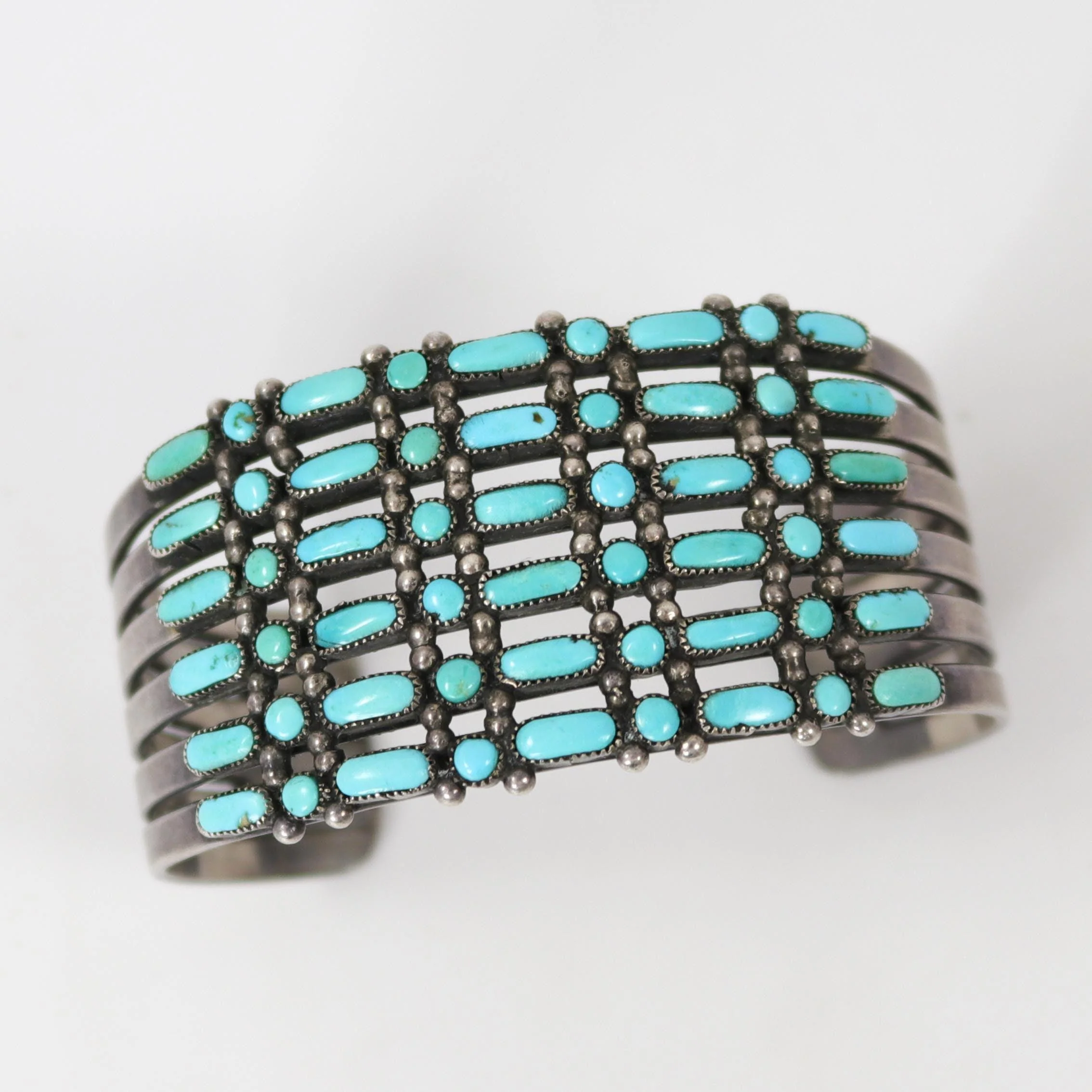 1940s Turquoise Row Bracelet - Image 2