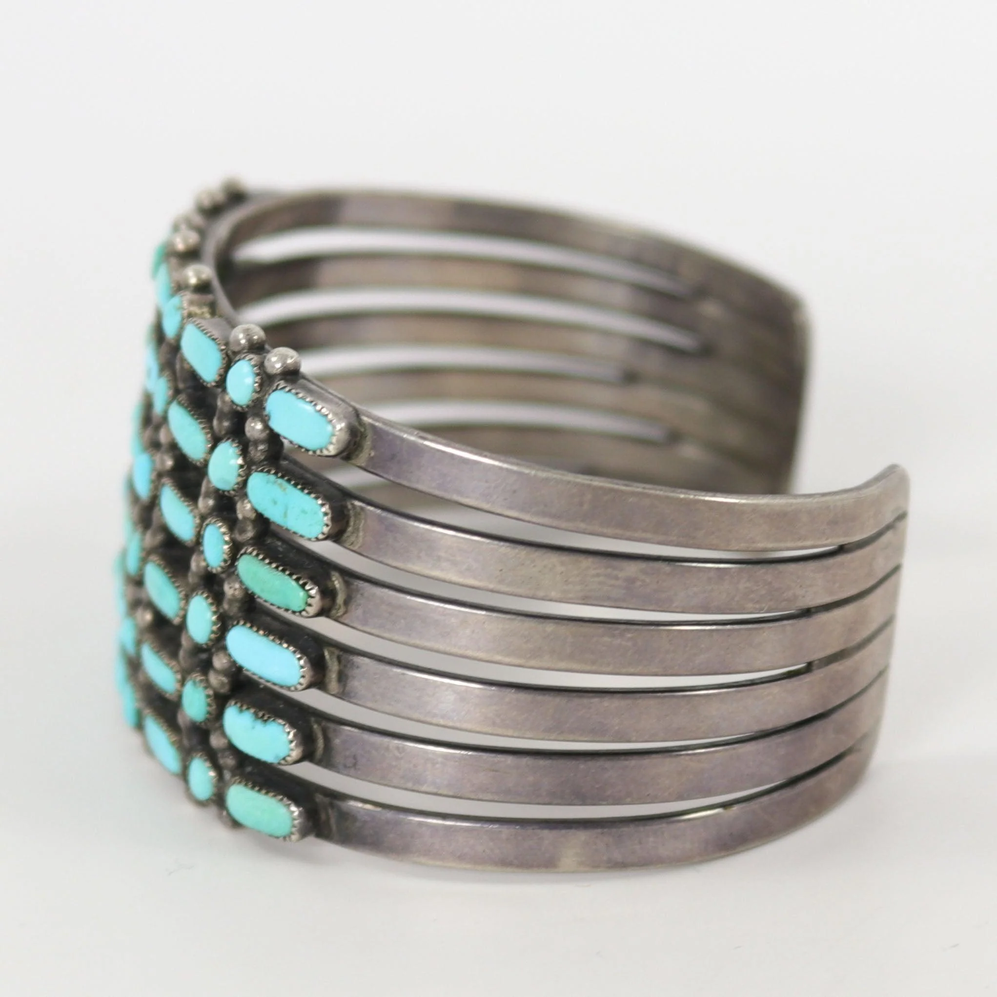 1940s Turquoise Row Bracelet - Image 4