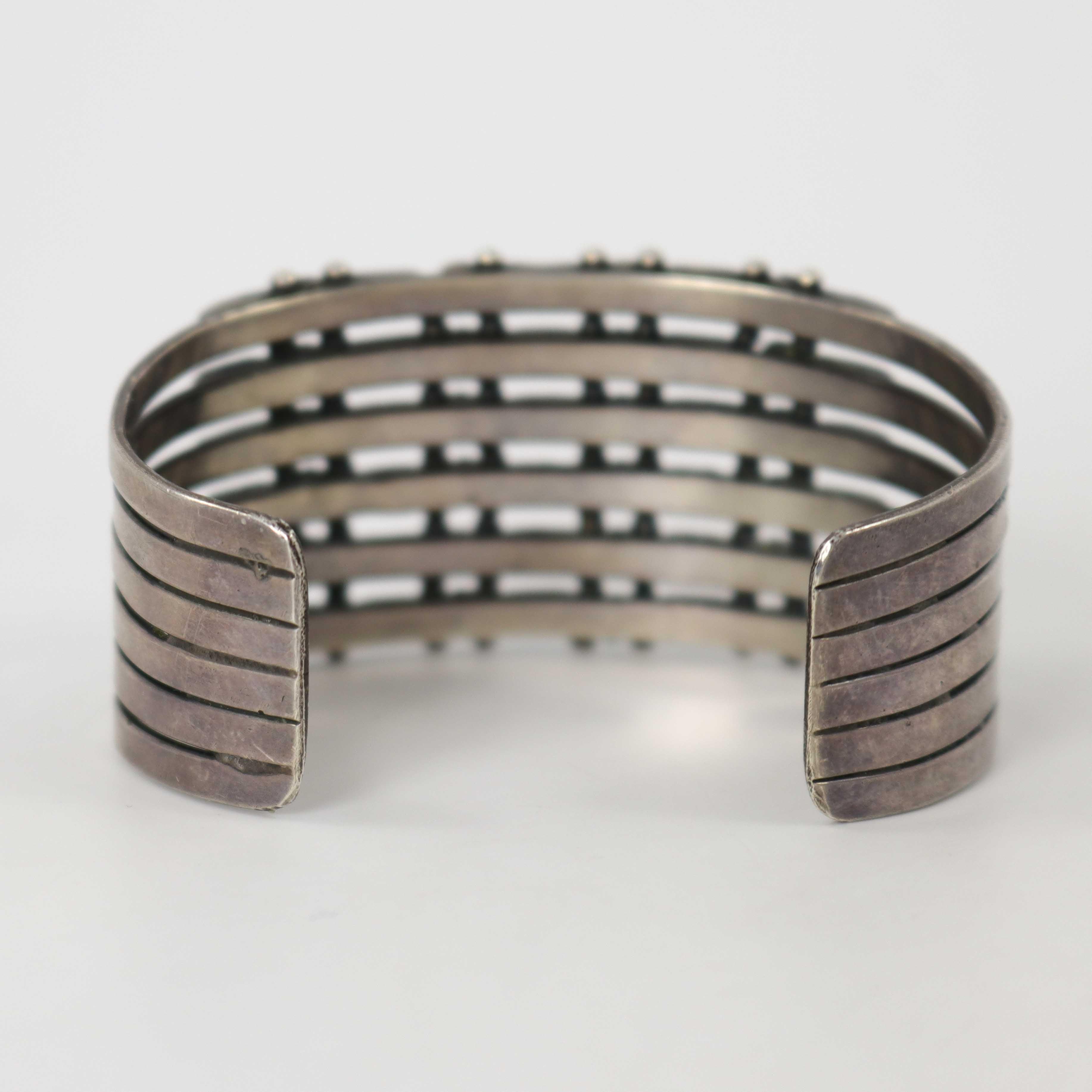 1940s Turquoise Row Bracelet - Image 6