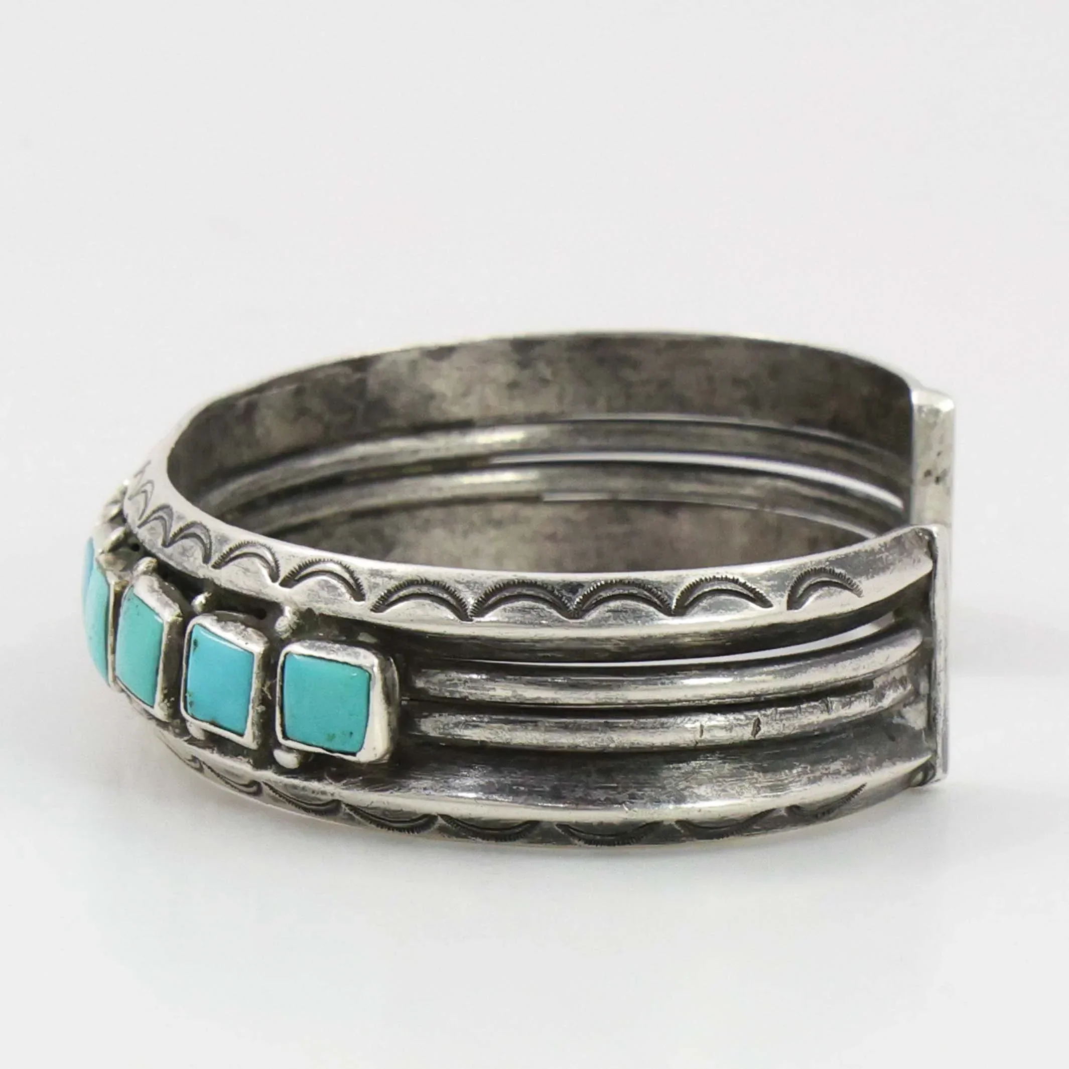 1940s Turquoise Row Bracelet - Image 4