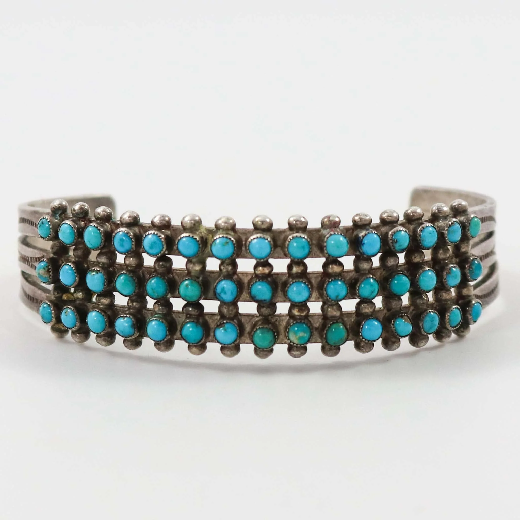 1940s Turquoise Row Bracelet - Image 2
