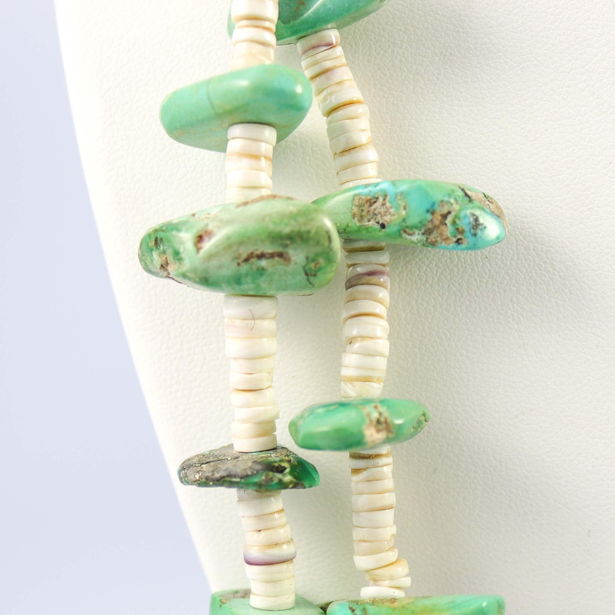 1940s Turquoise Tab Necklace - Image 4