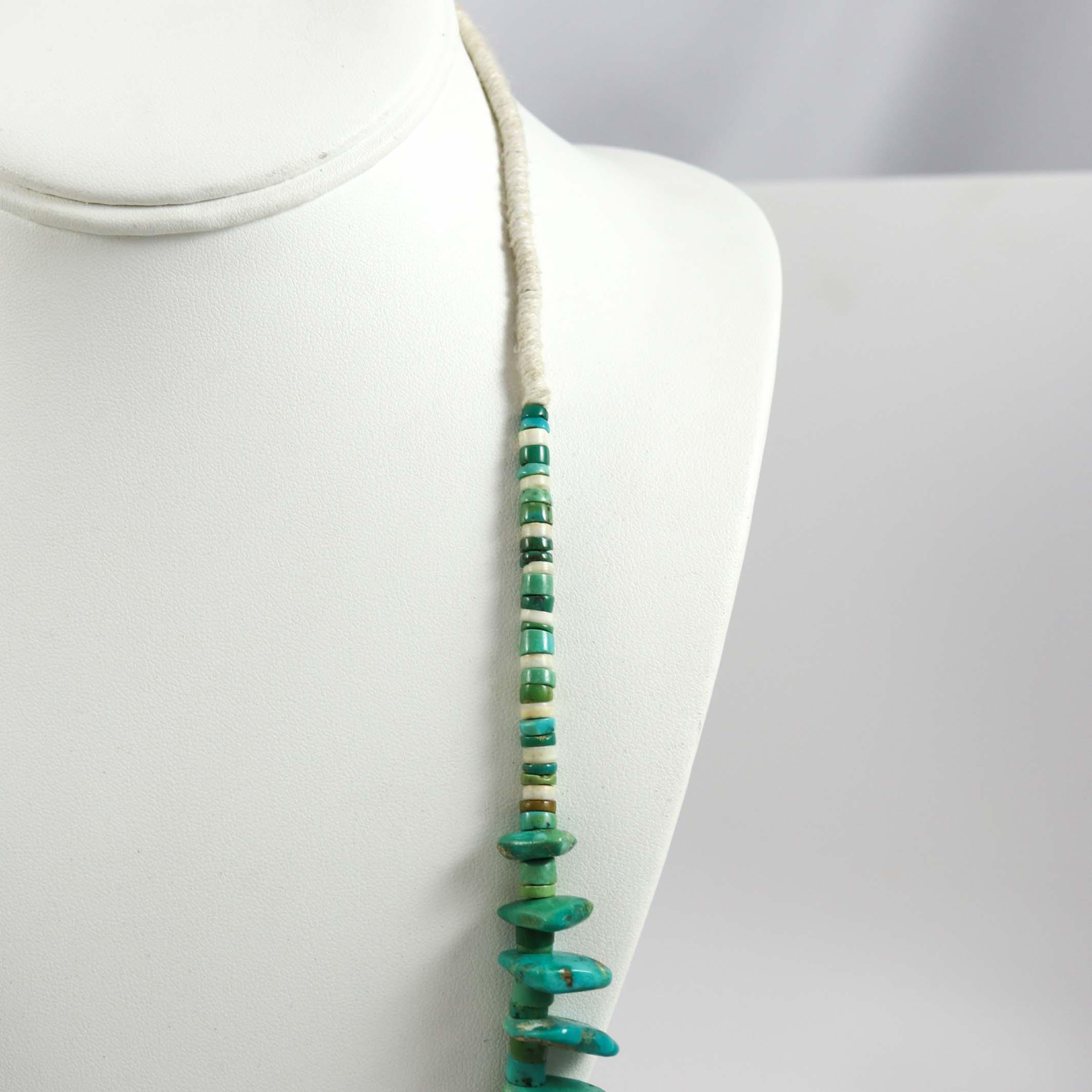 1940s Turquoise Tab Necklace - Image 4