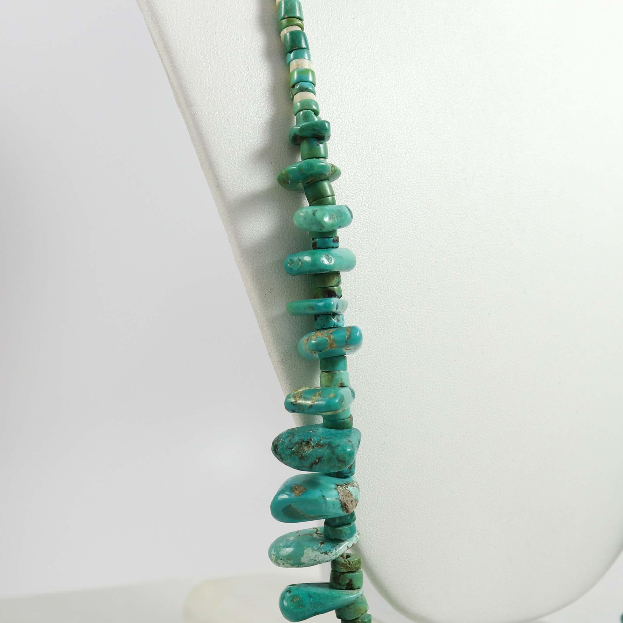 1940s Turquoise Tab Necklace - Image 5