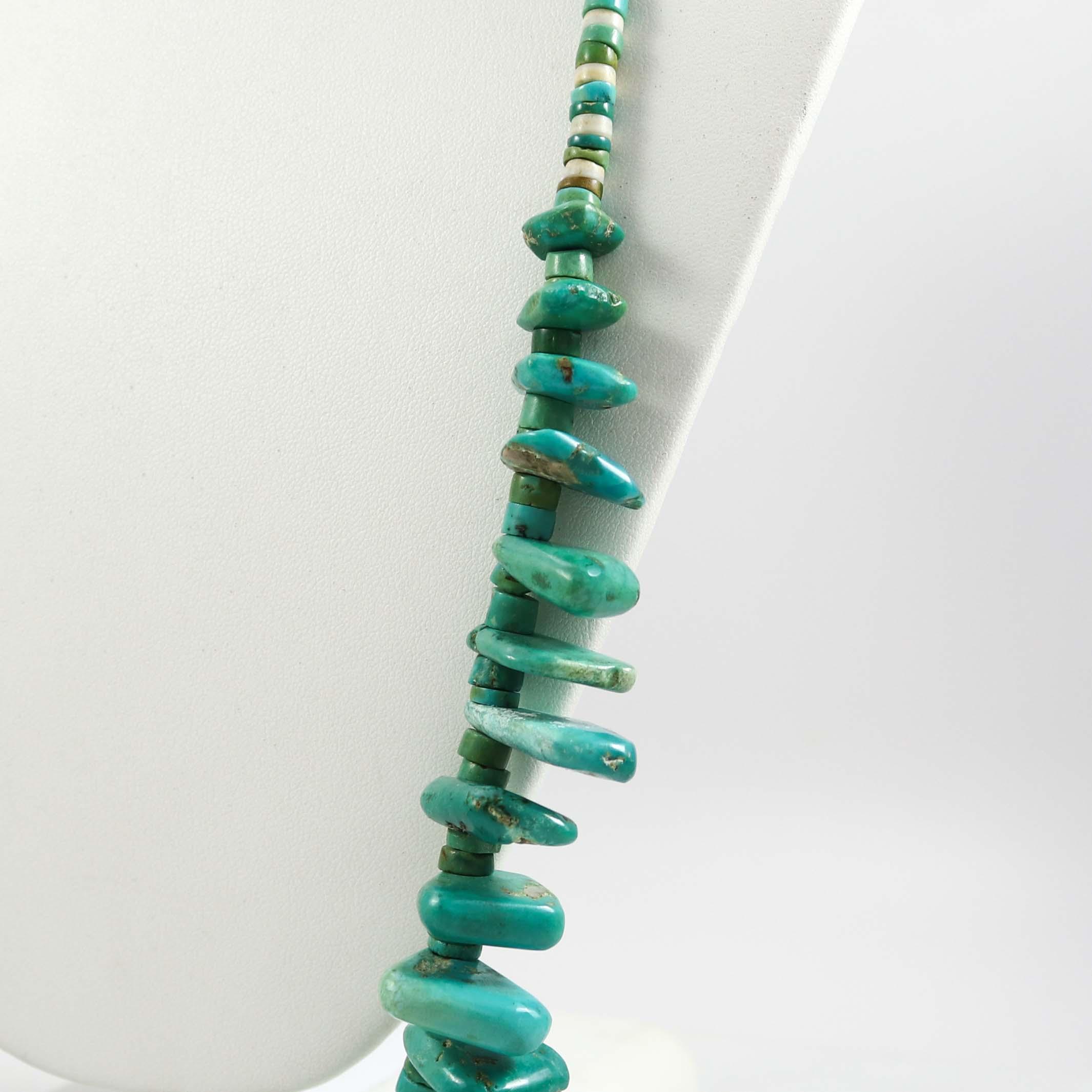 1940s Turquoise Tab Necklace - Image 6