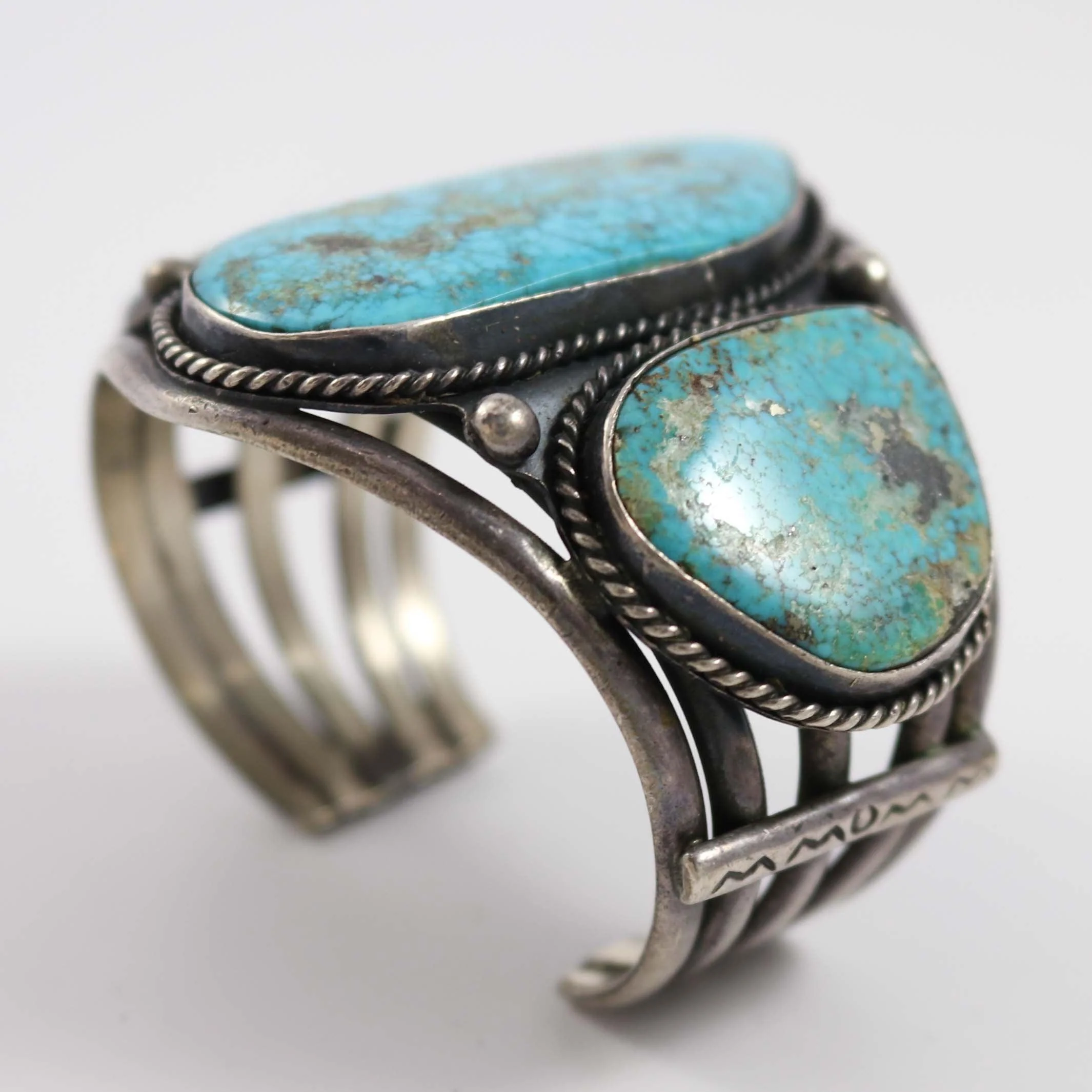 1960s Lone Mountain Turquoise Cuff - Image 3