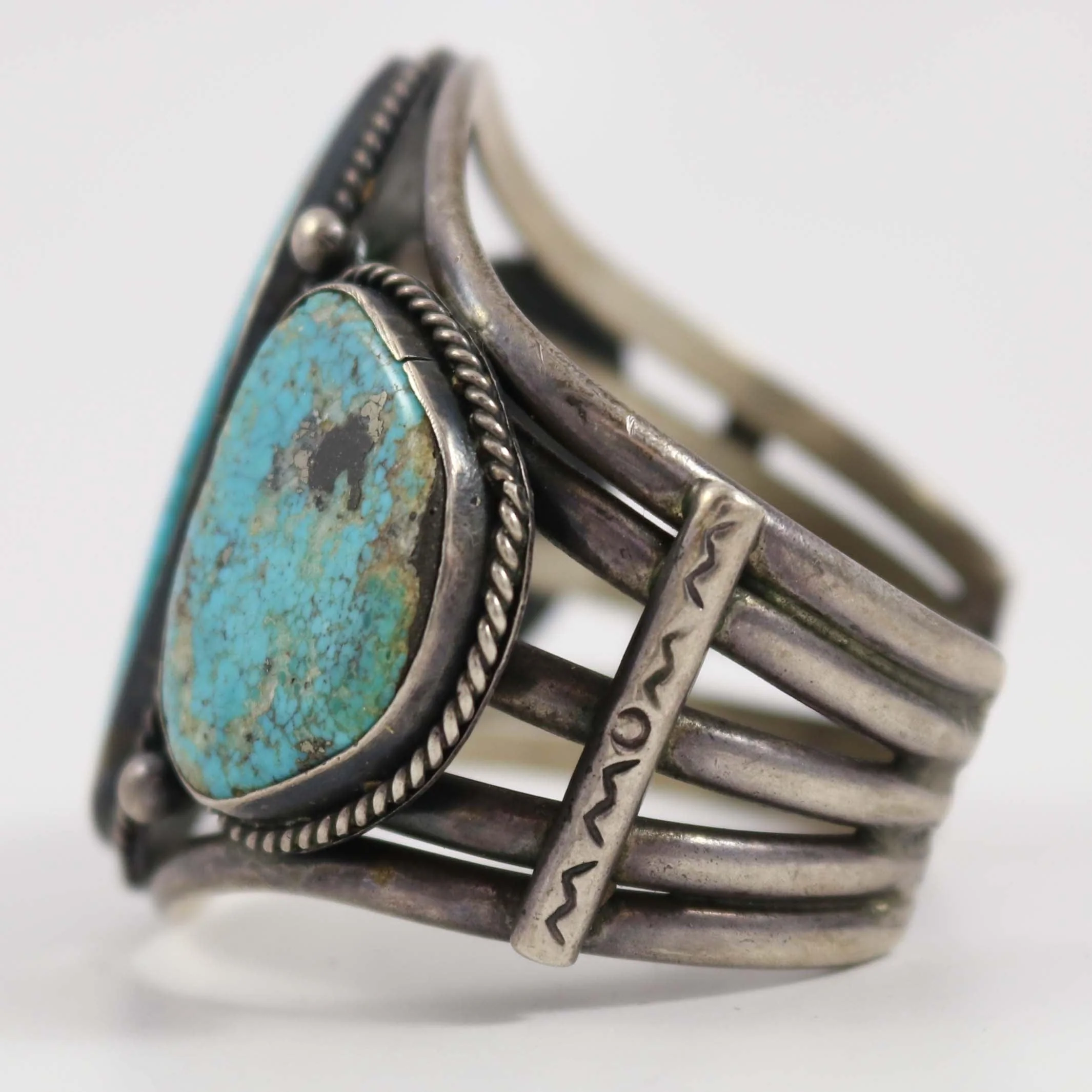 1960s Lone Mountain Turquoise Cuff - Image 4