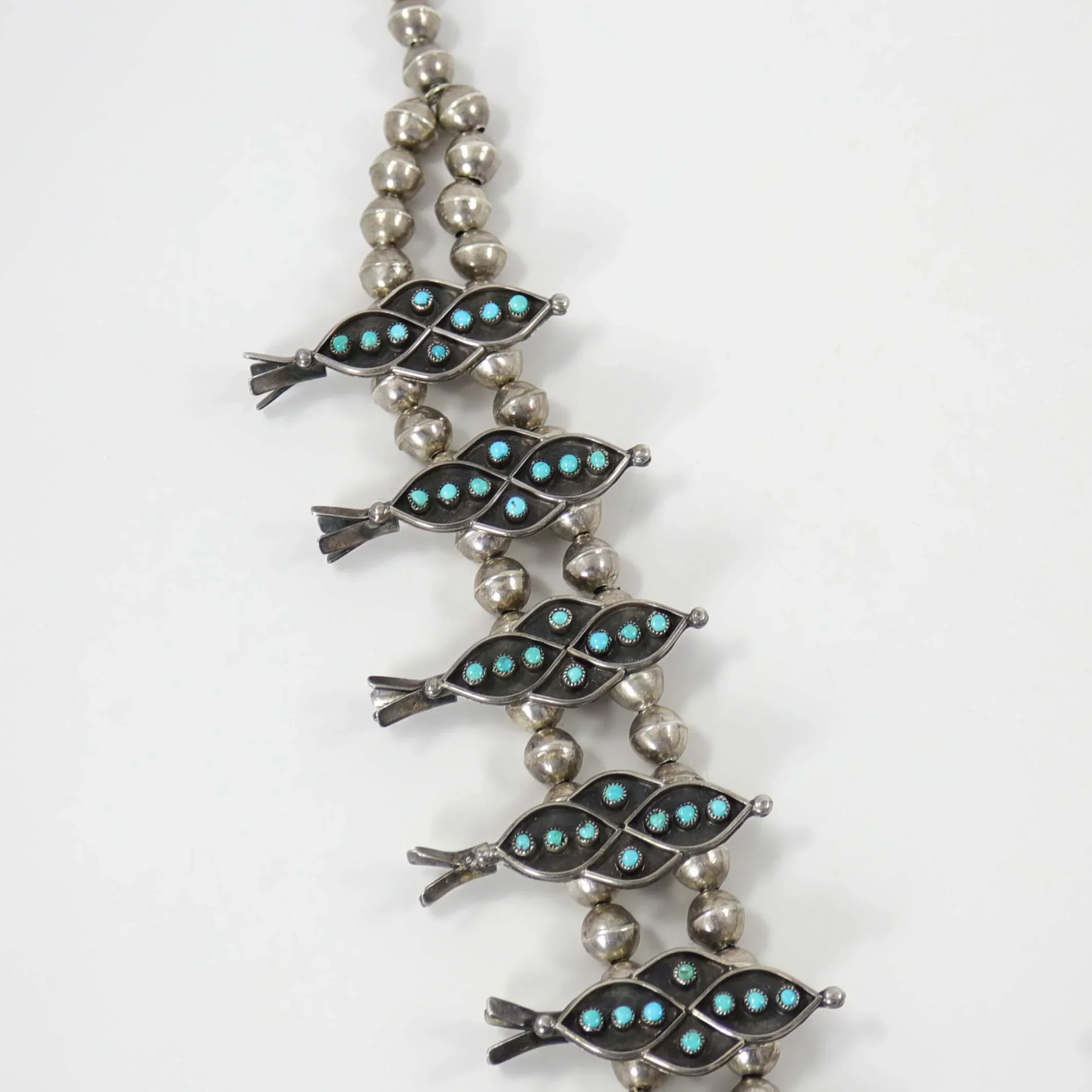 1960s Turquoise Snake Eye Squash Blossom - Image 3