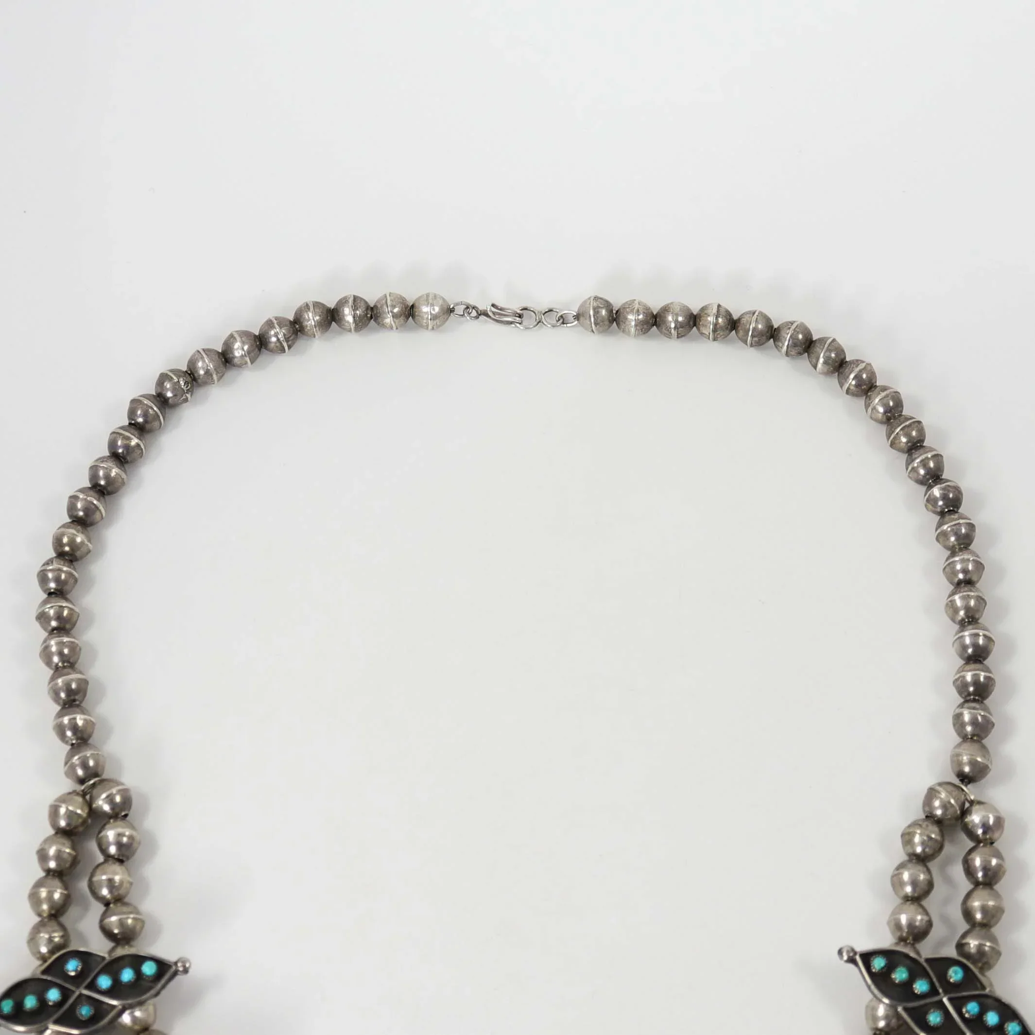 1960s Turquoise Snake Eye Squash Blossom - Image 5