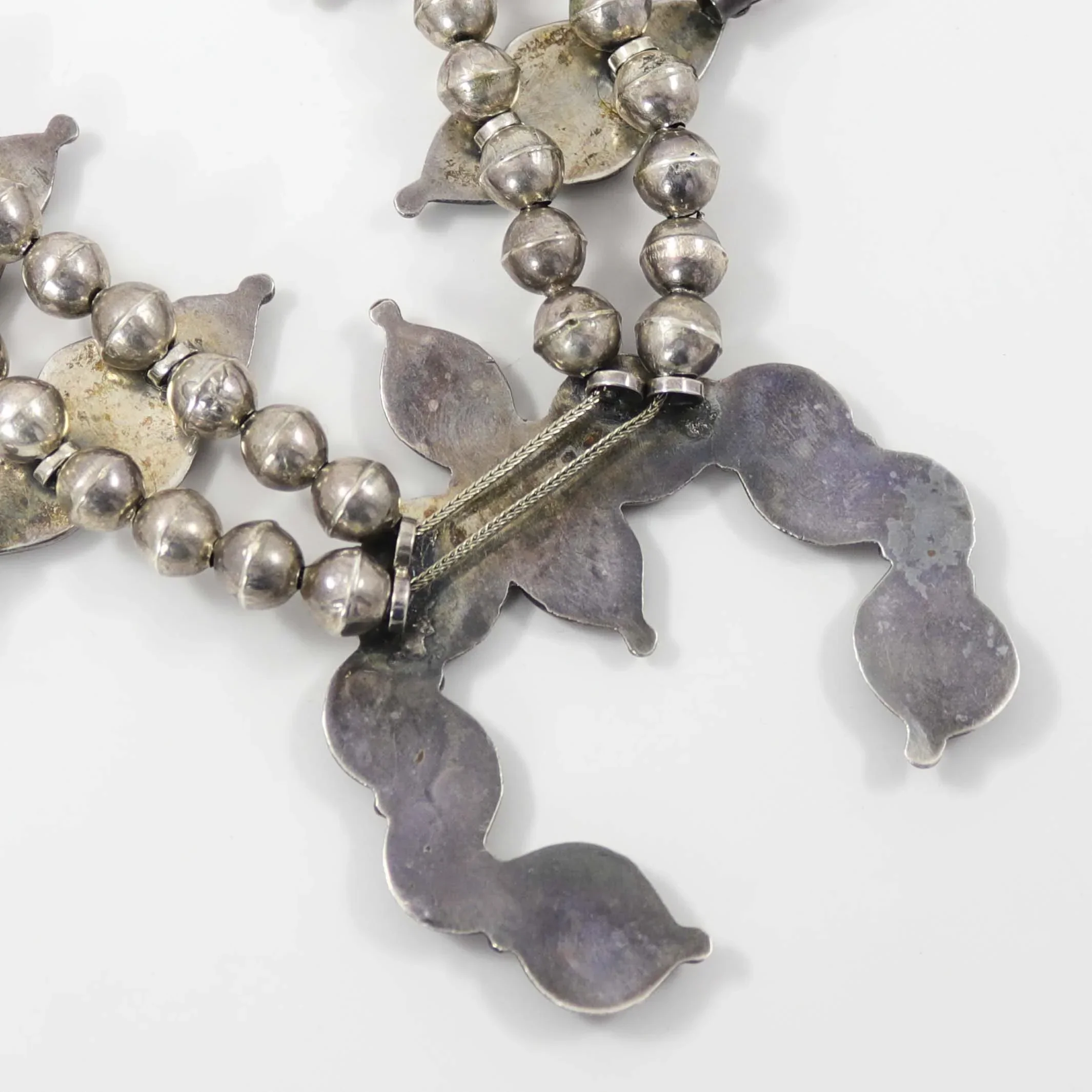 1960s Turquoise Snake Eye Squash Blossom - Image 6