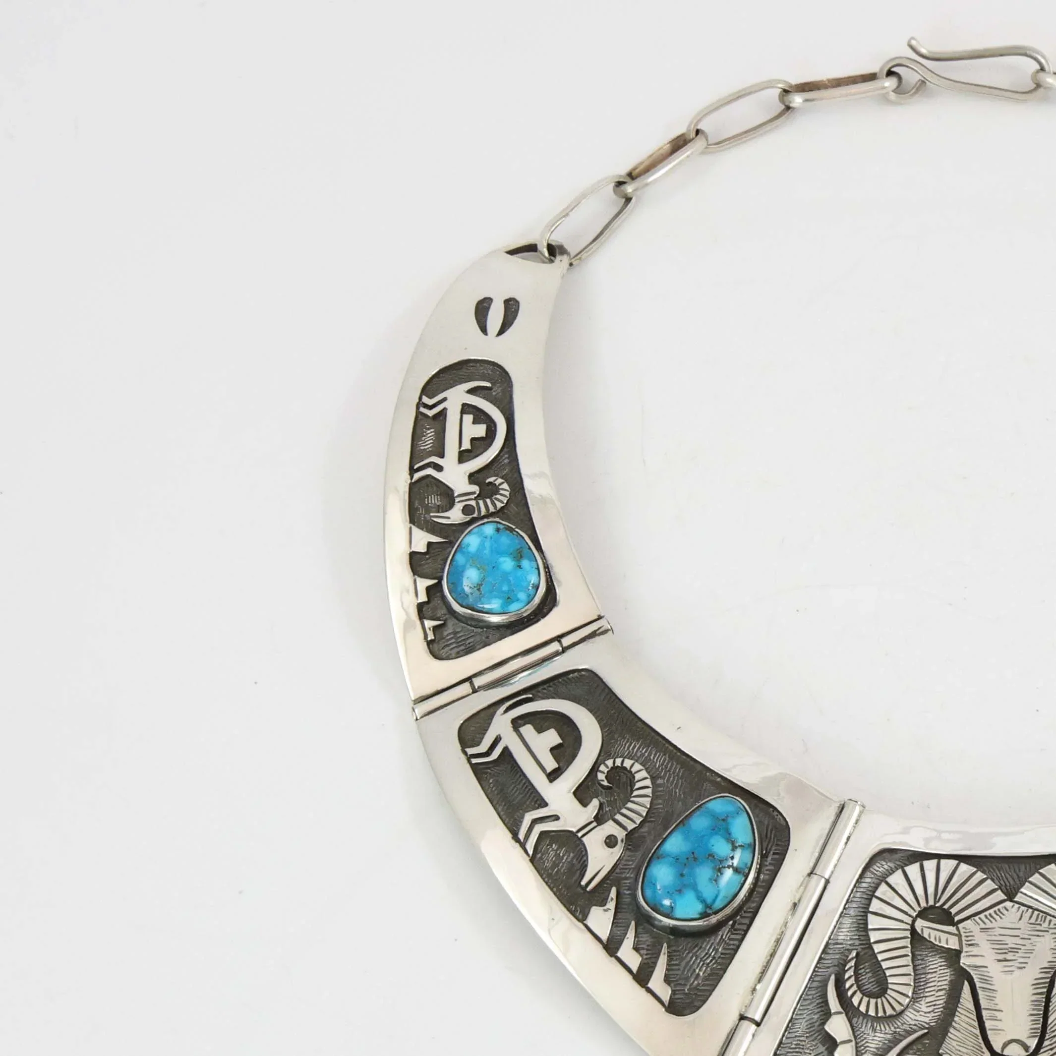 1970s Ram Necklace with Turquoise - Image 3