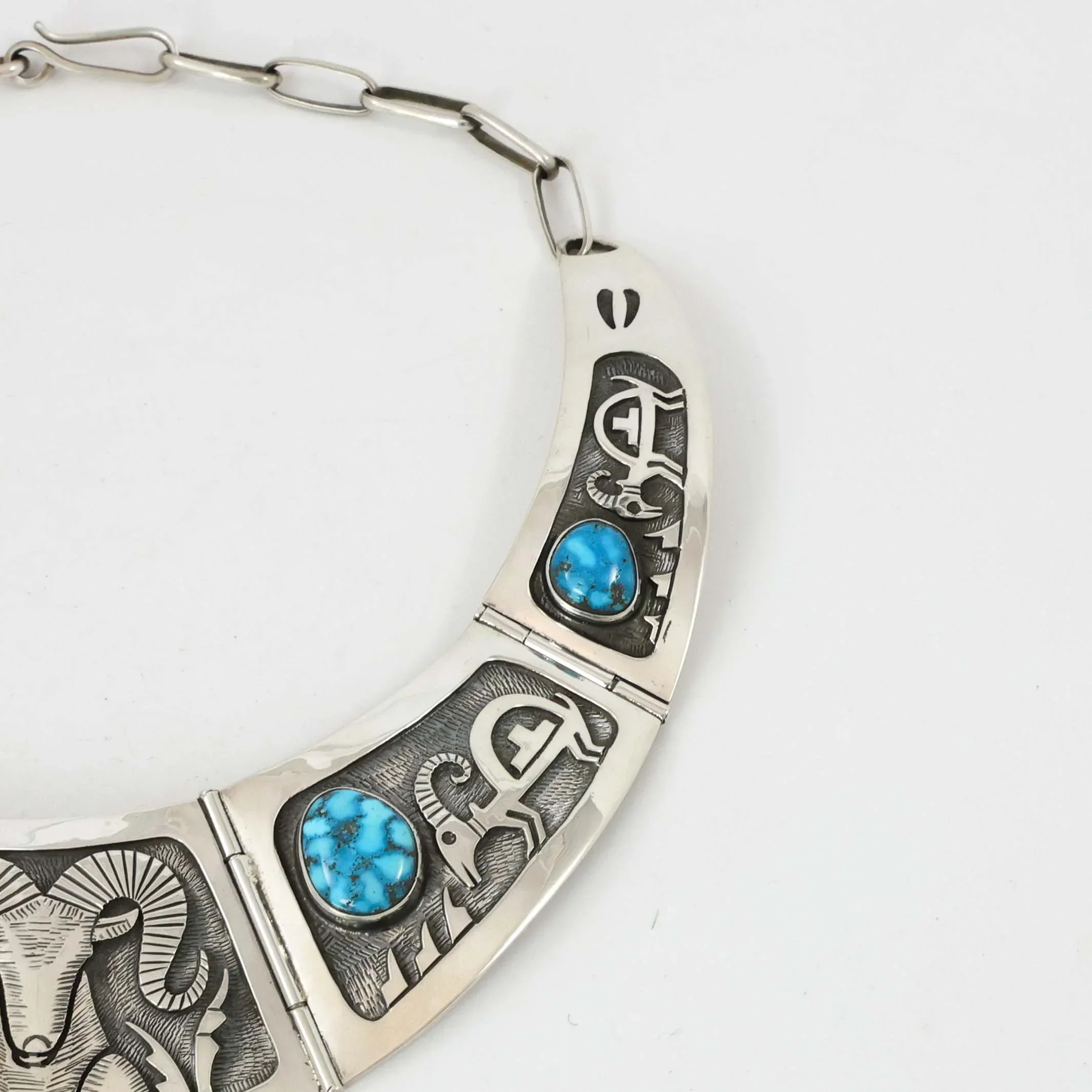 1970s Ram Necklace with Turquoise - Image 4
