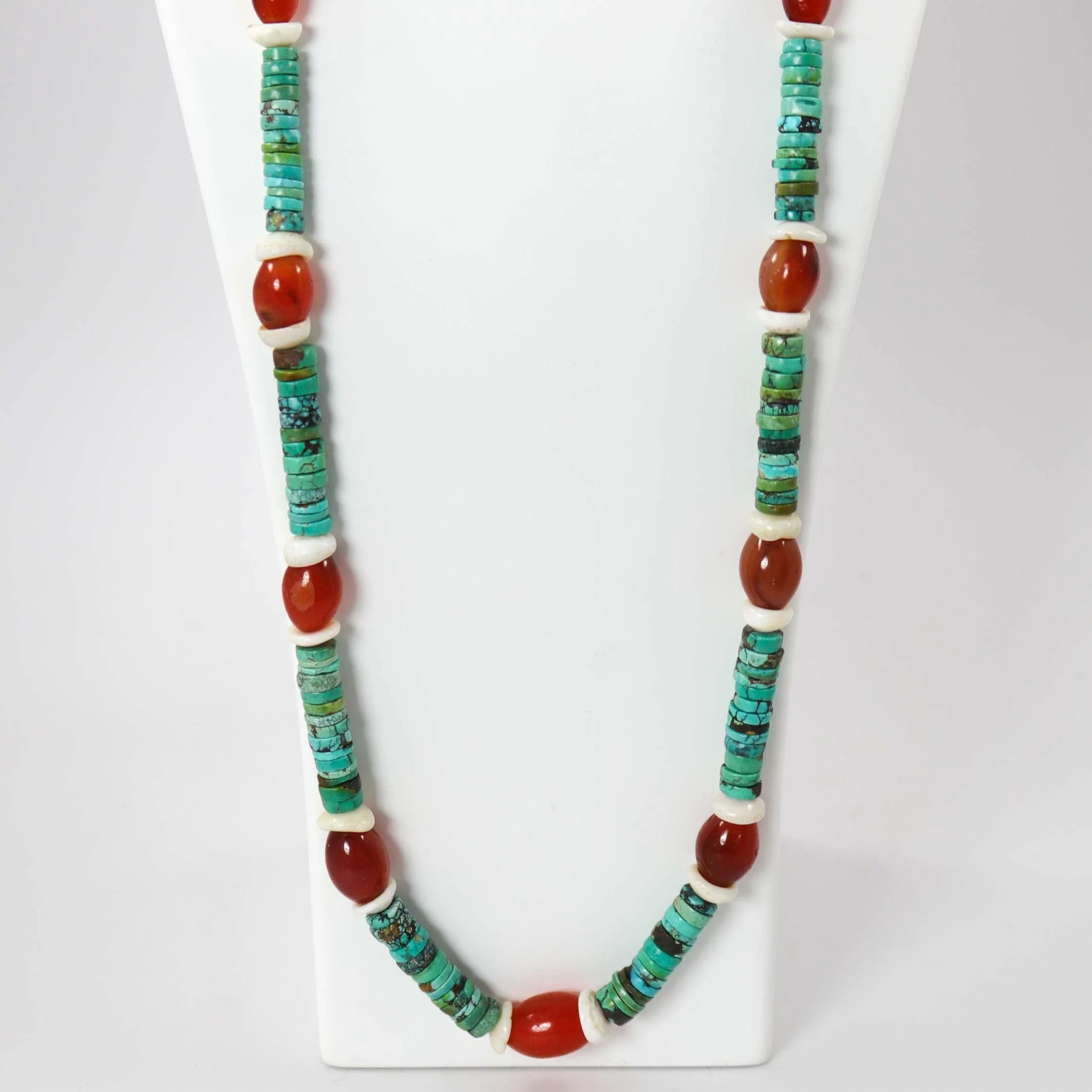 1980s Turquoise and Carnelian Necklace - Image 2