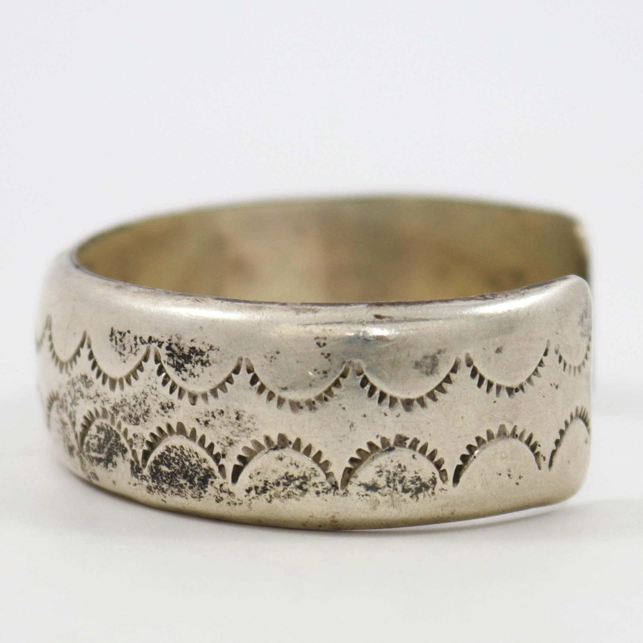 1990s Stamped Silver Cuff - Image 2
