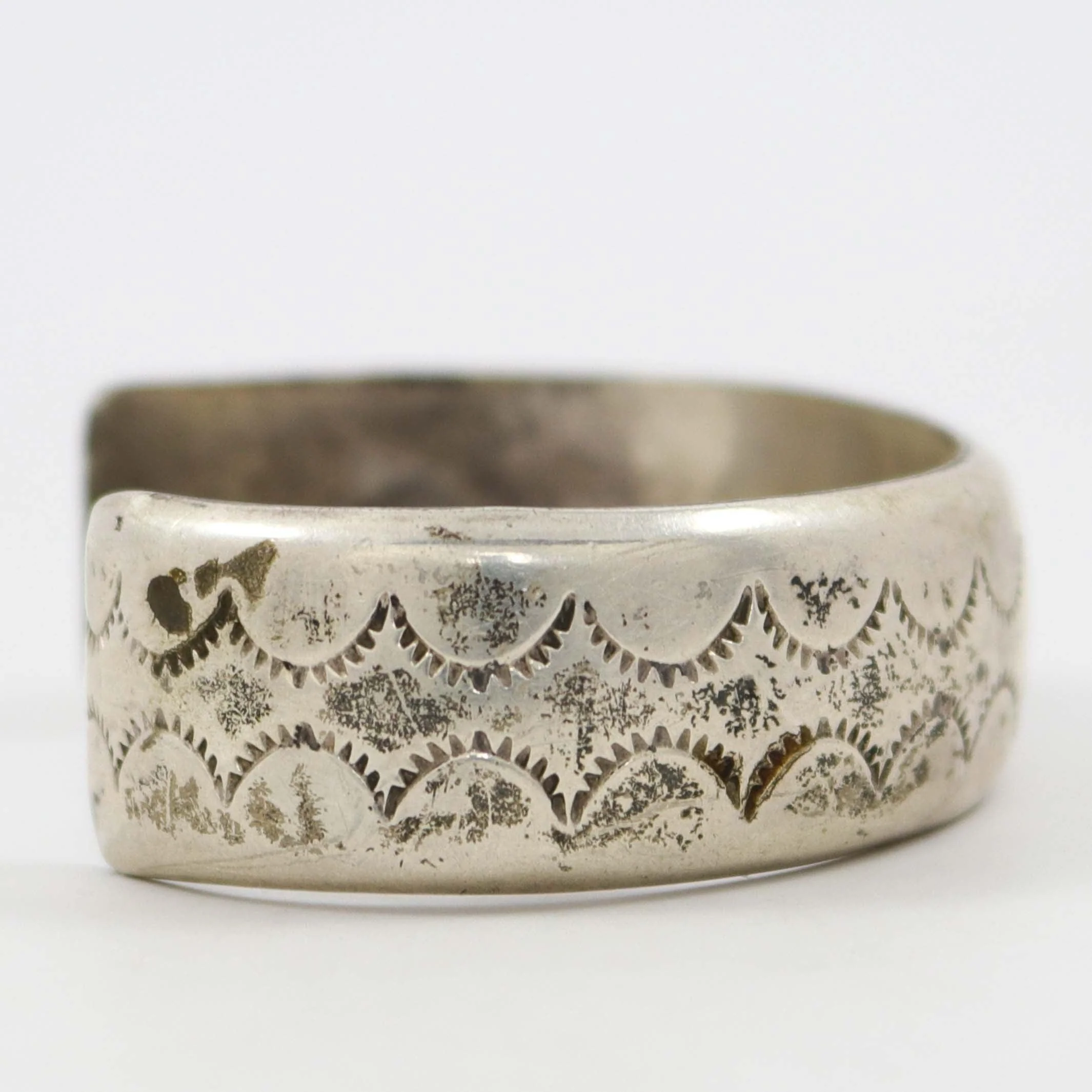 1990s Stamped Silver Cuff - Image 3
