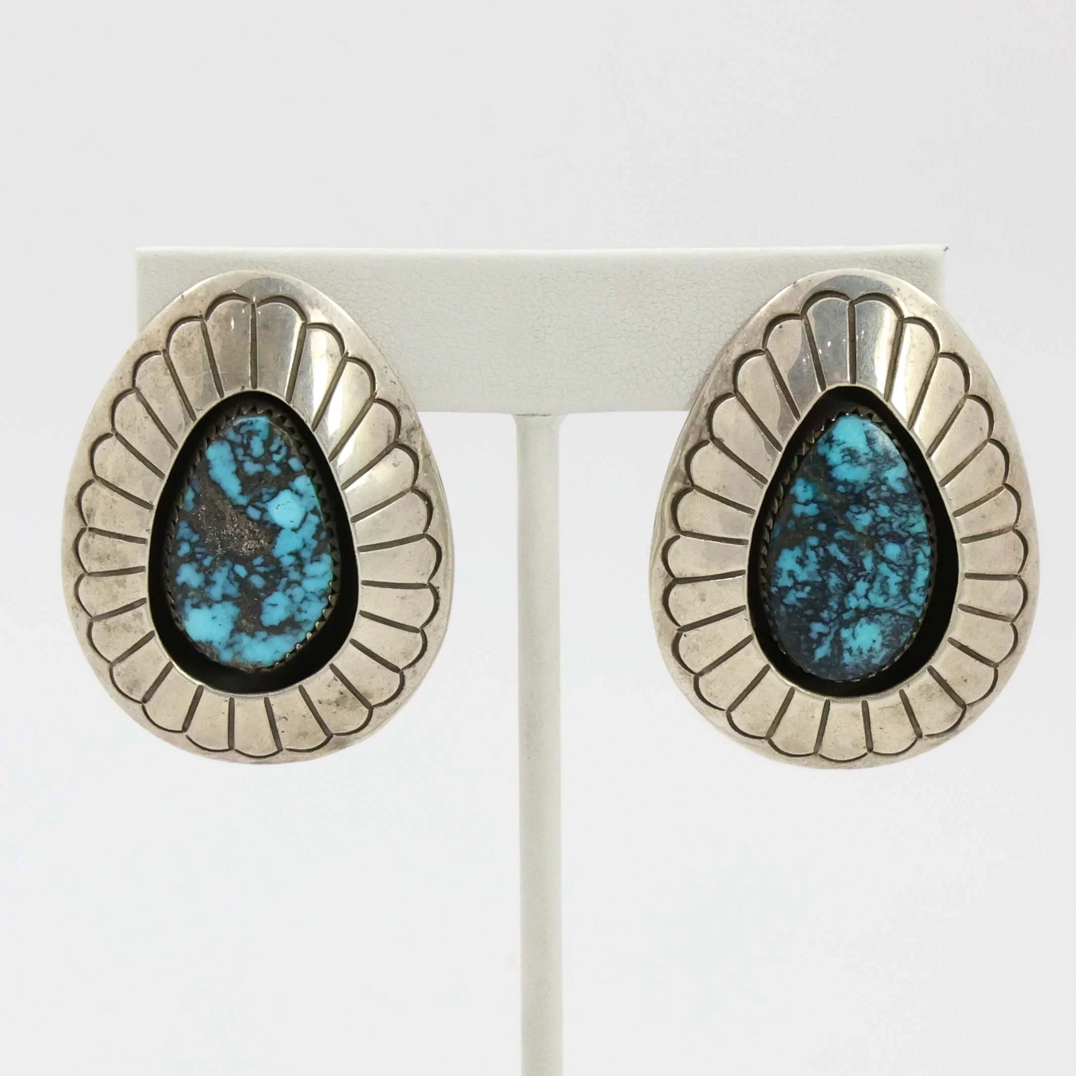 1990s Turquoise Clip Earrings