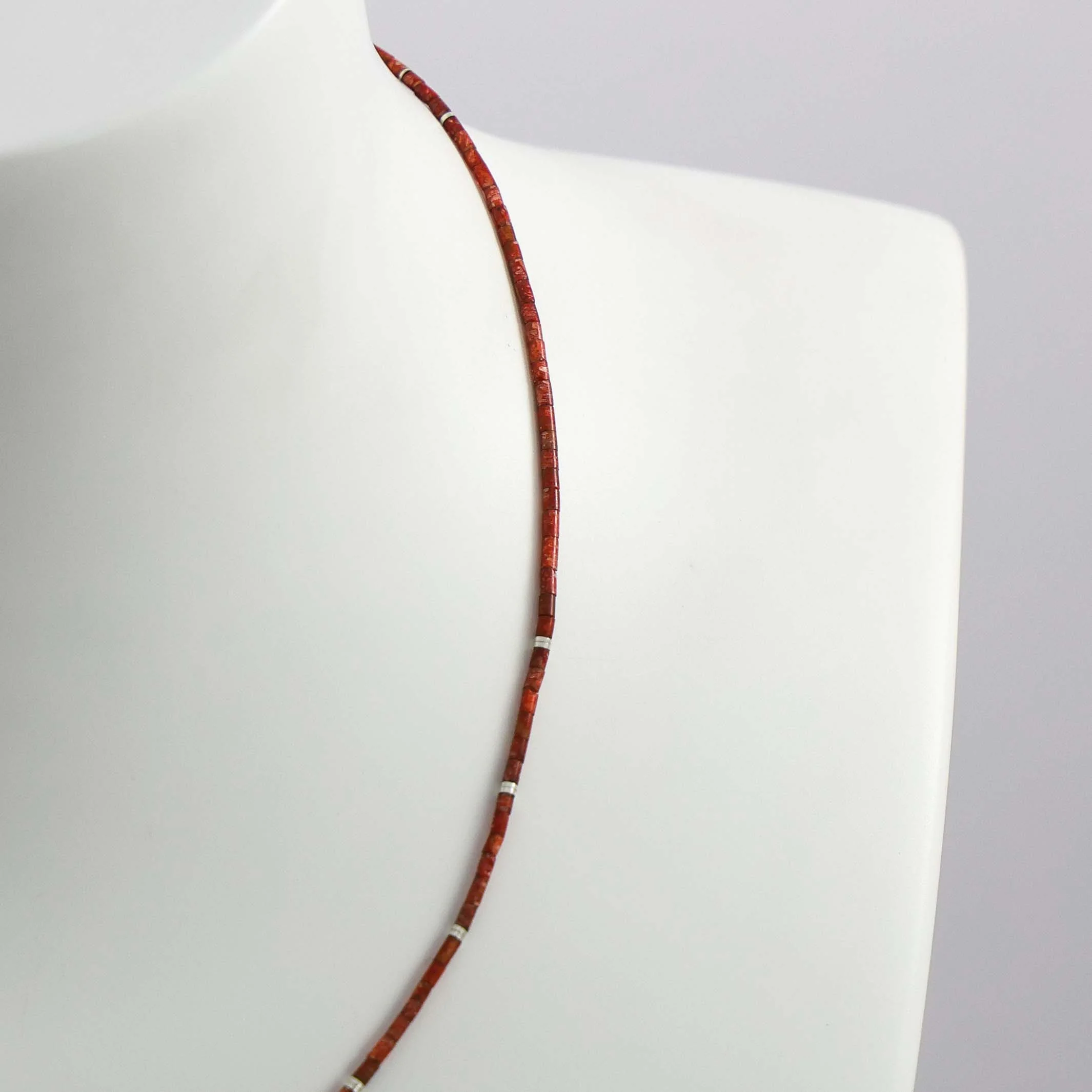 Apple Coral Heishi Necklace - Image 4