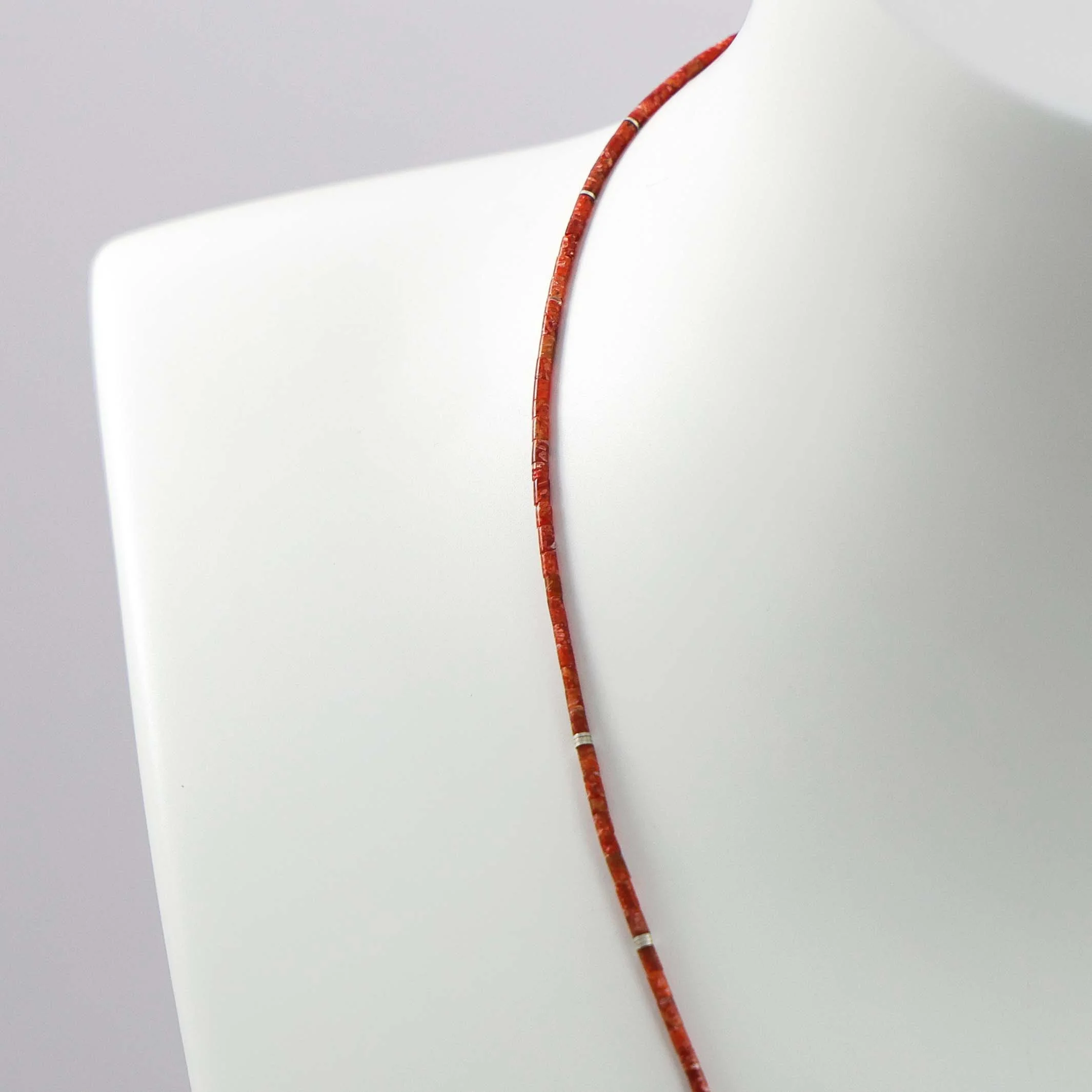 Apple Coral Heishi Necklace - Image 3
