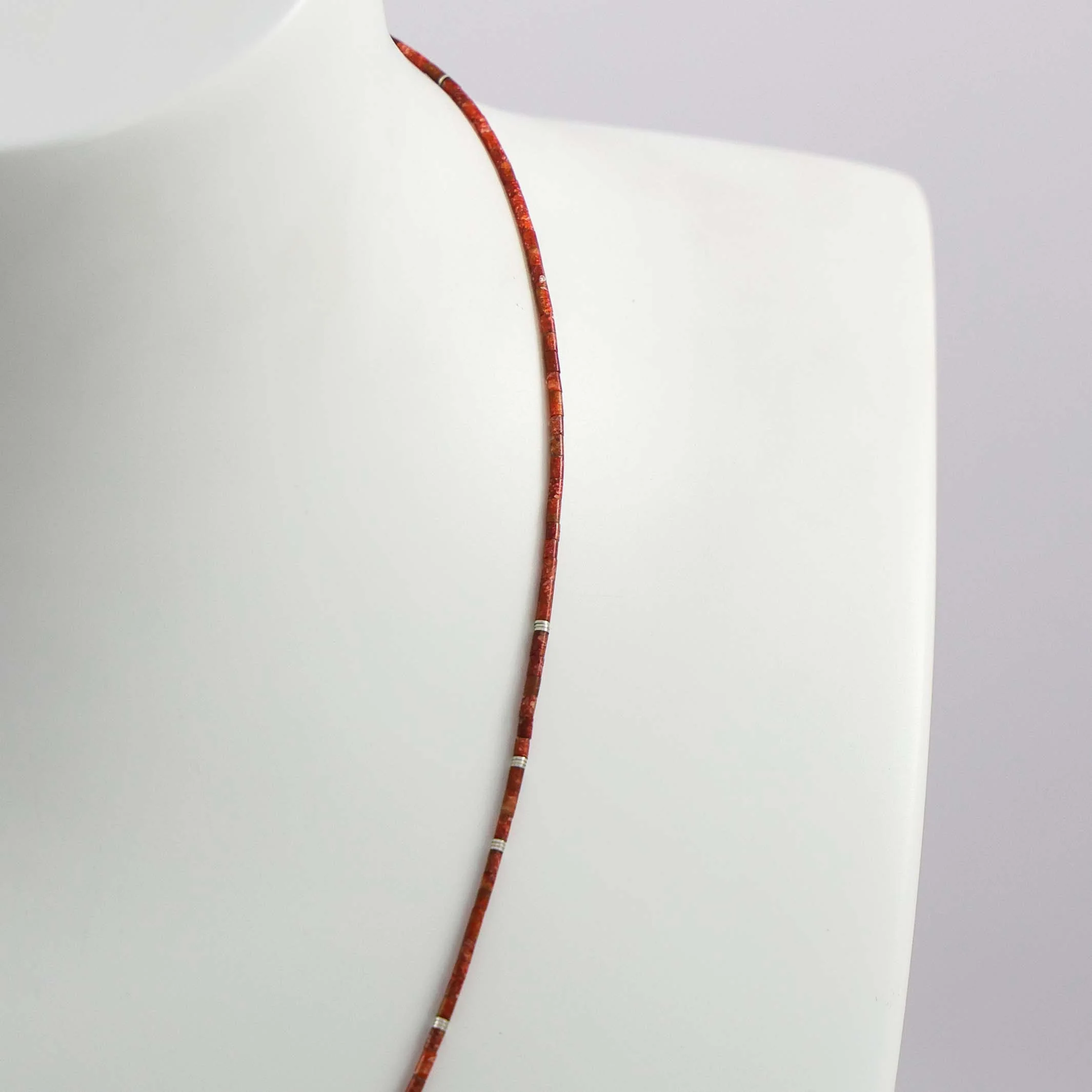 Apple Coral Heishi Necklace - Image 4