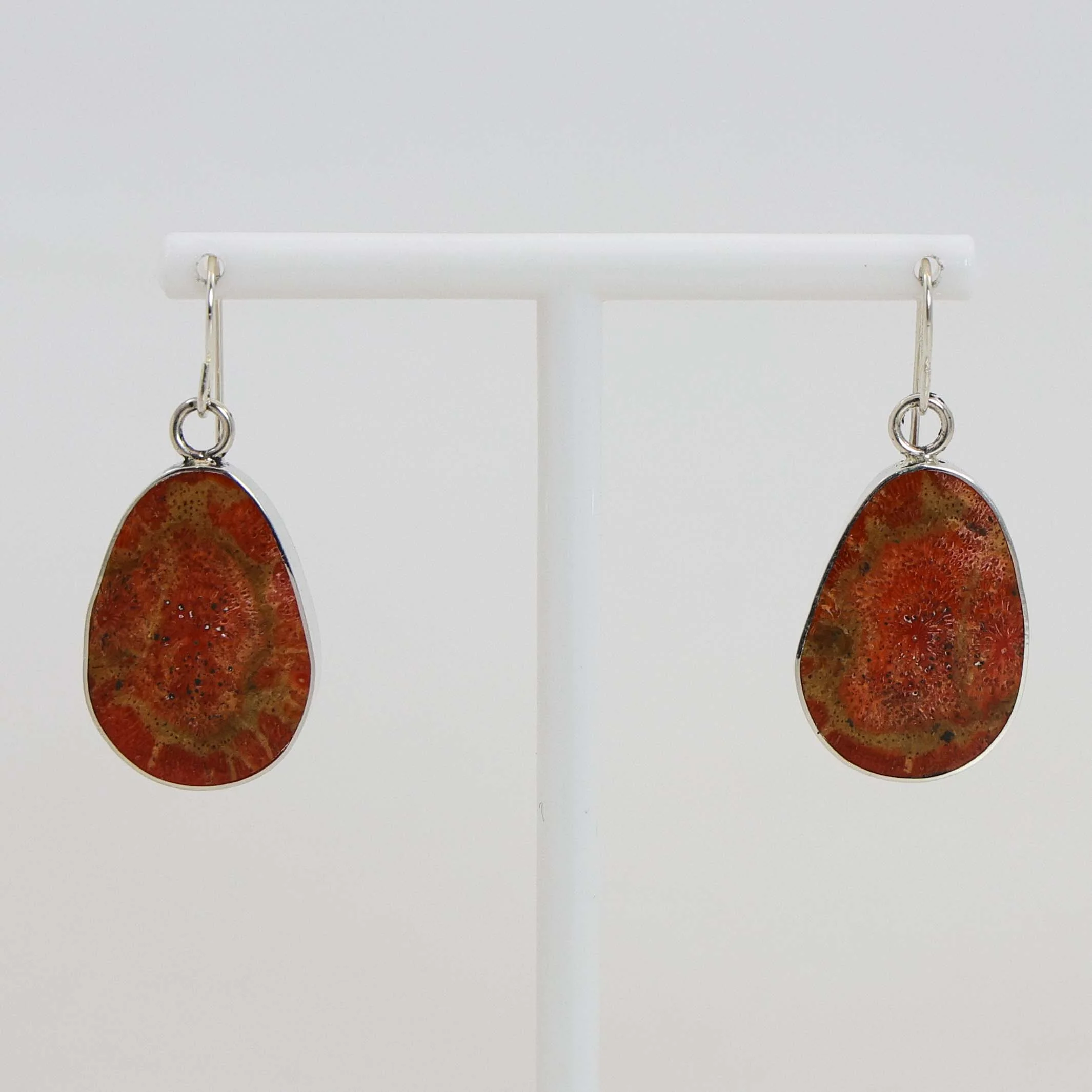 Apple Coral Slab Earrings