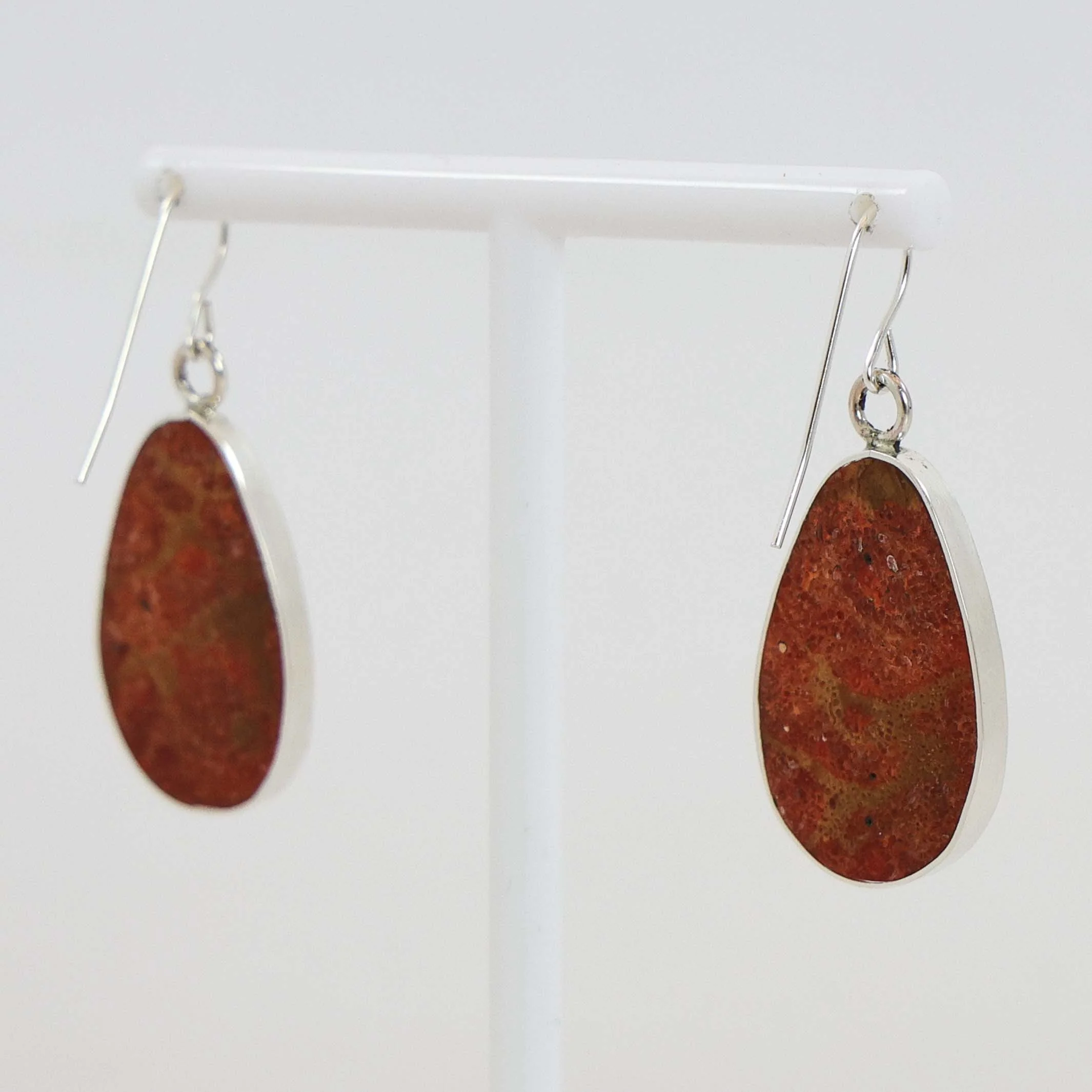 Apple Coral Slab Earrings - Image 2