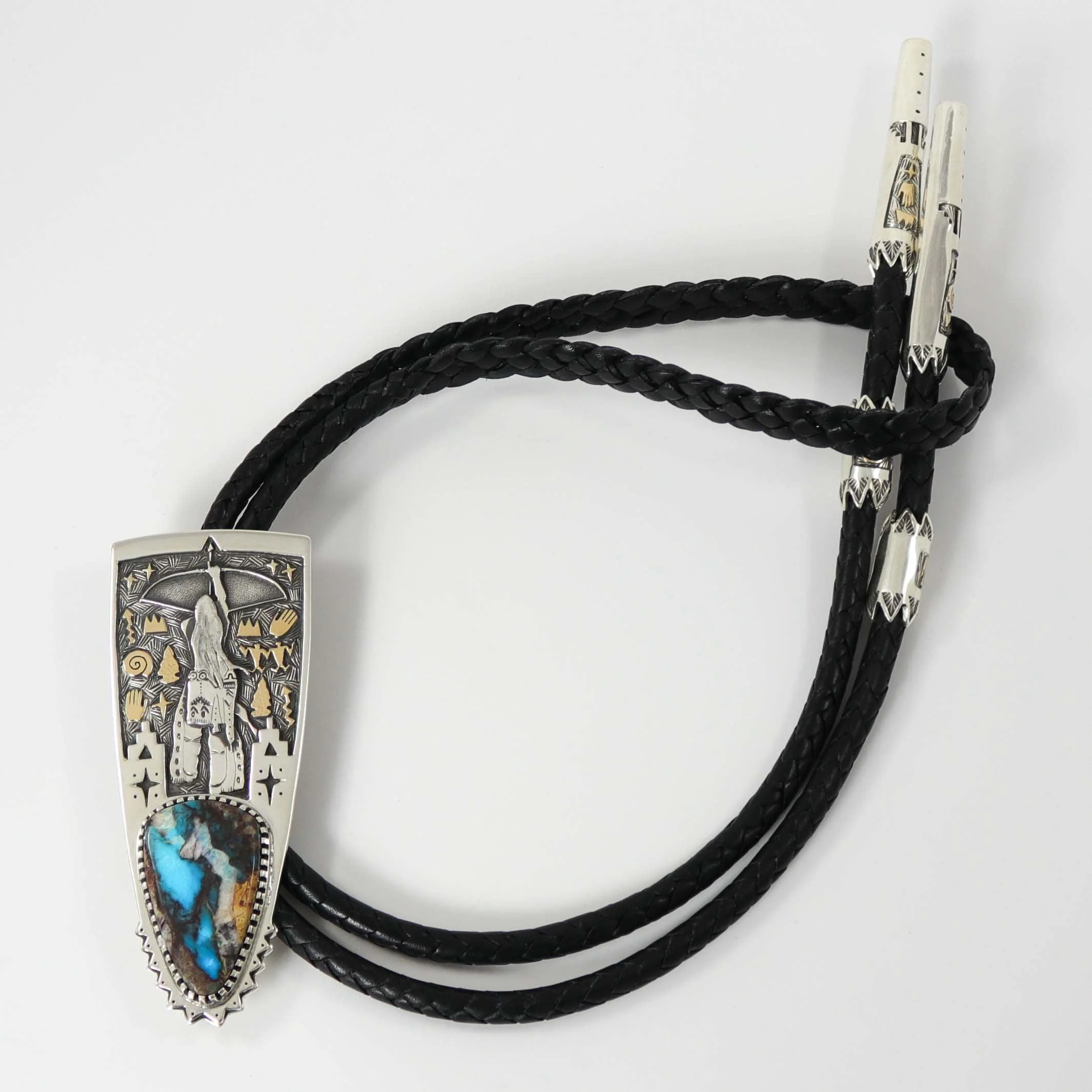 Bisbee Turquoise Archer Bola Tie - Image 2
