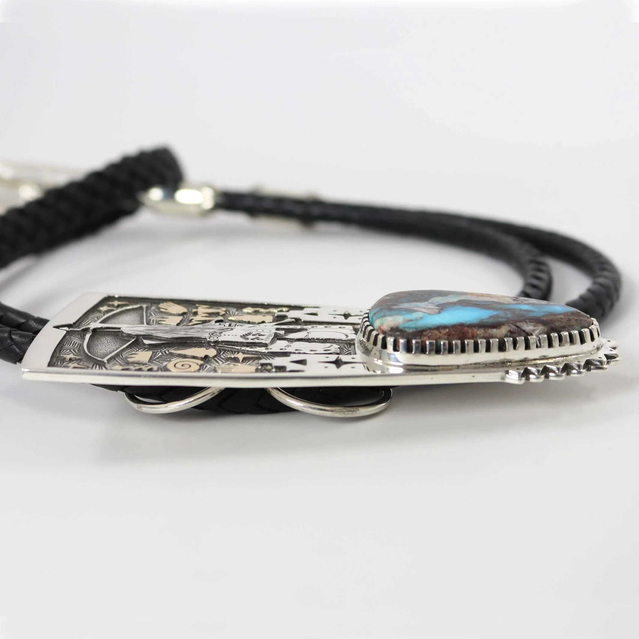 Bisbee Turquoise Archer Bola Tie - Image 4