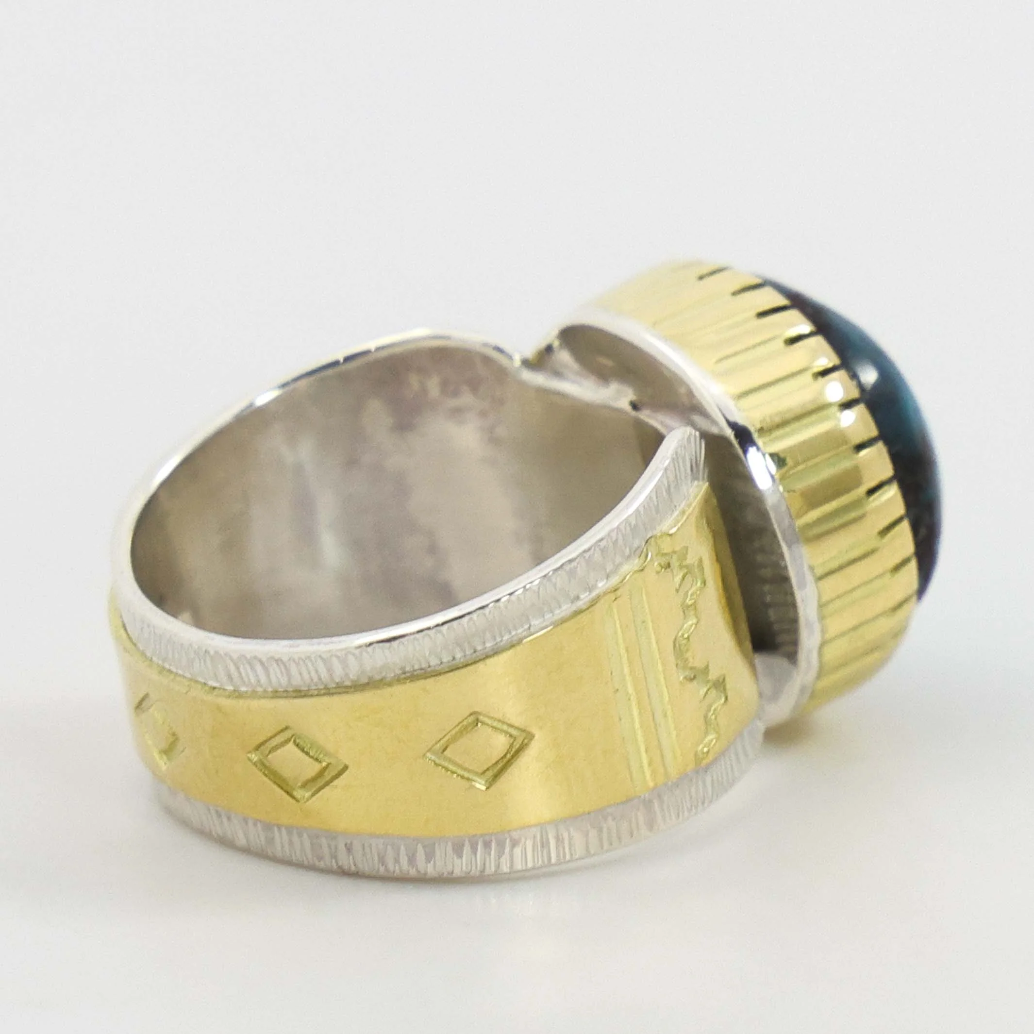 Bisbee Turquoise Gold Ring - Image 3