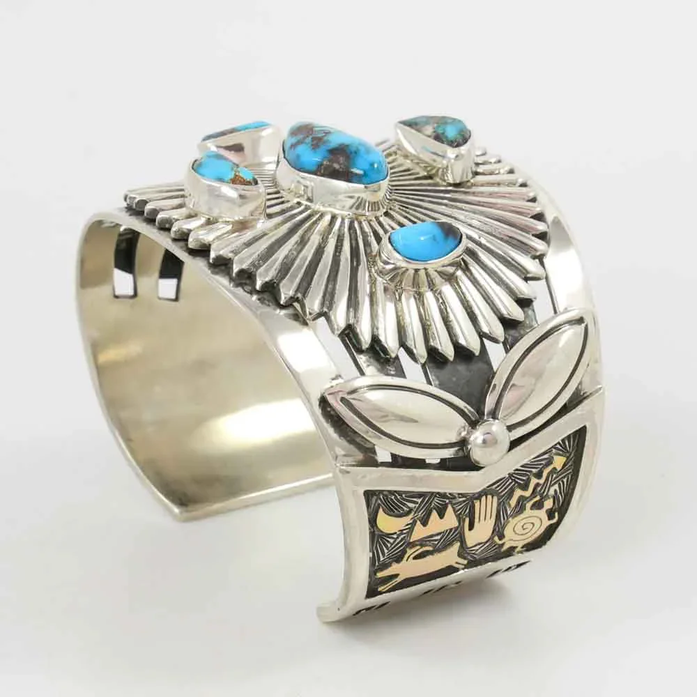 Bisbee Turquoise Petroglyph Cuff - Image 3