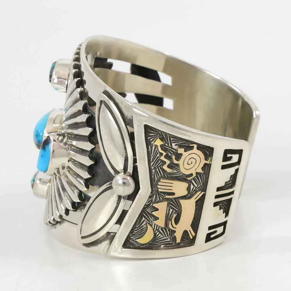 Bisbee Turquoise Petroglyph Cuff - Image 4
