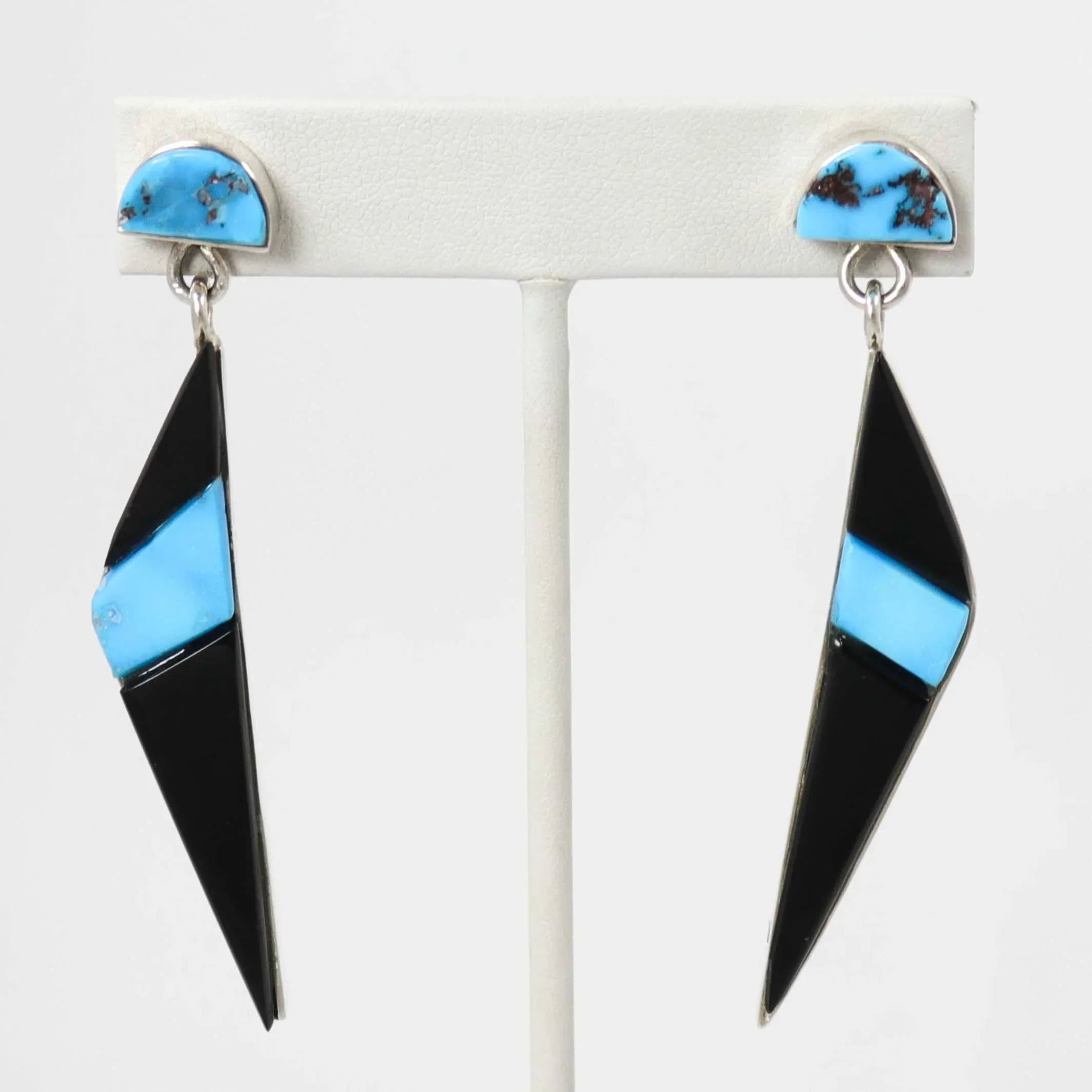 Black Jade and Turquoise Earrings