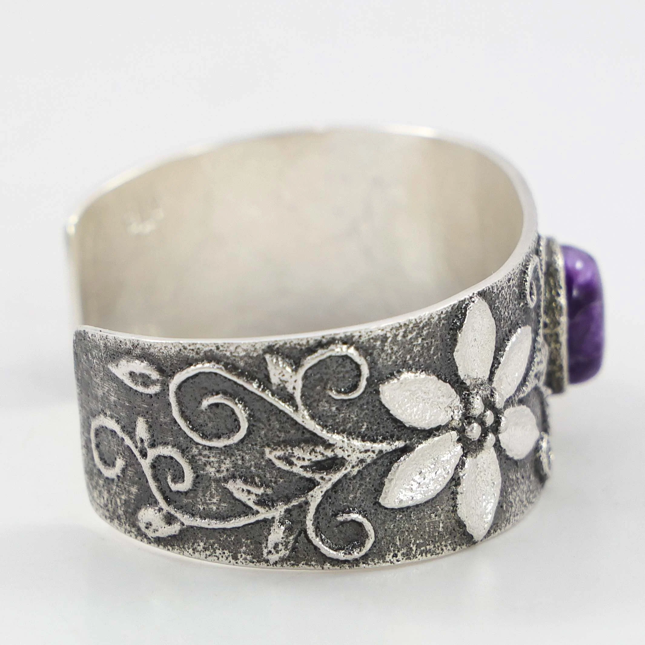 Charoite Flower Cuff - Image 5