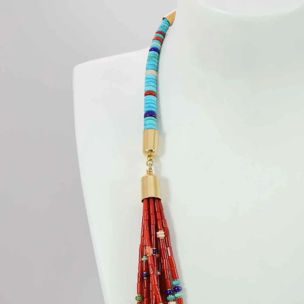 Coral and Gold Necklace - Image 5