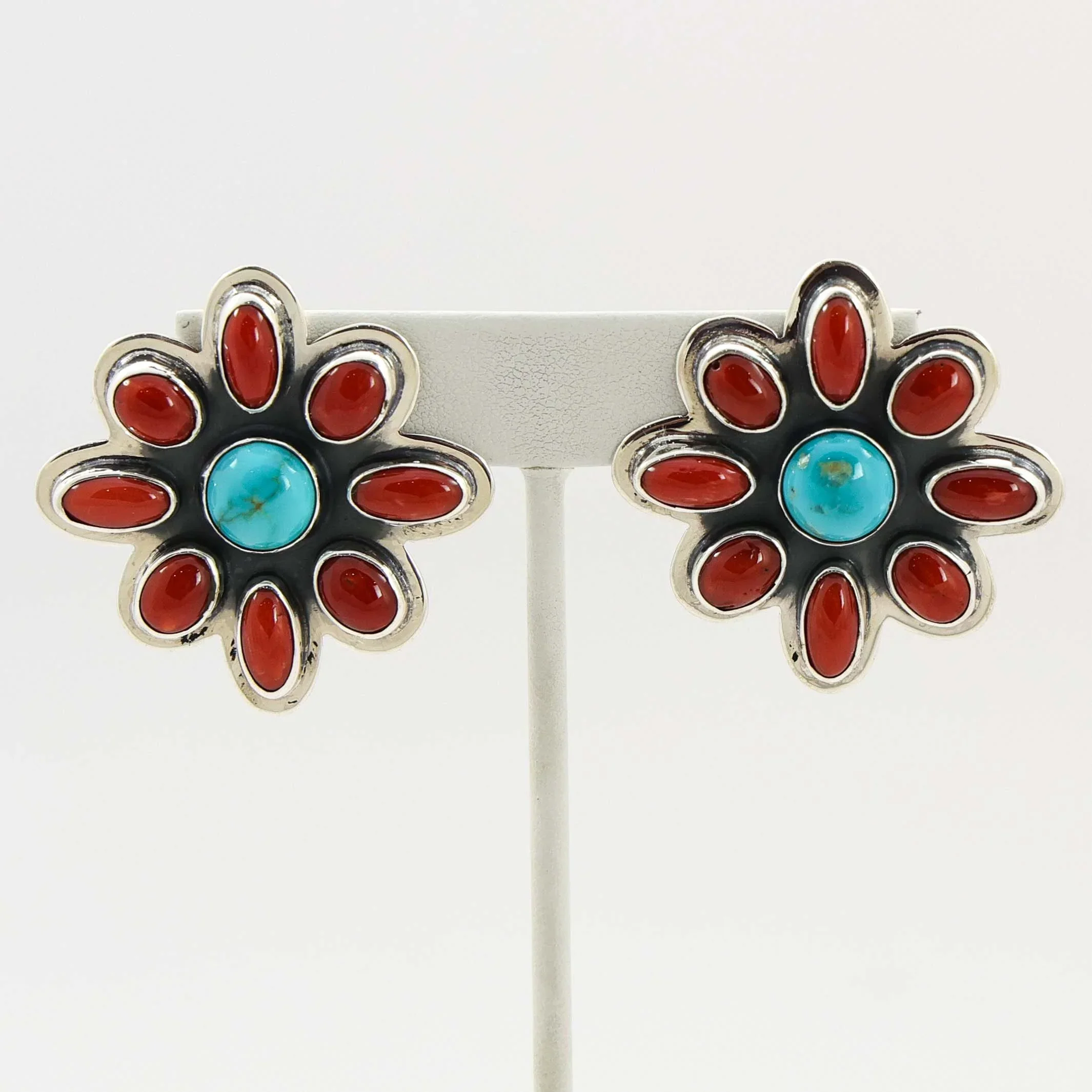Coral and Turquoise Earrings