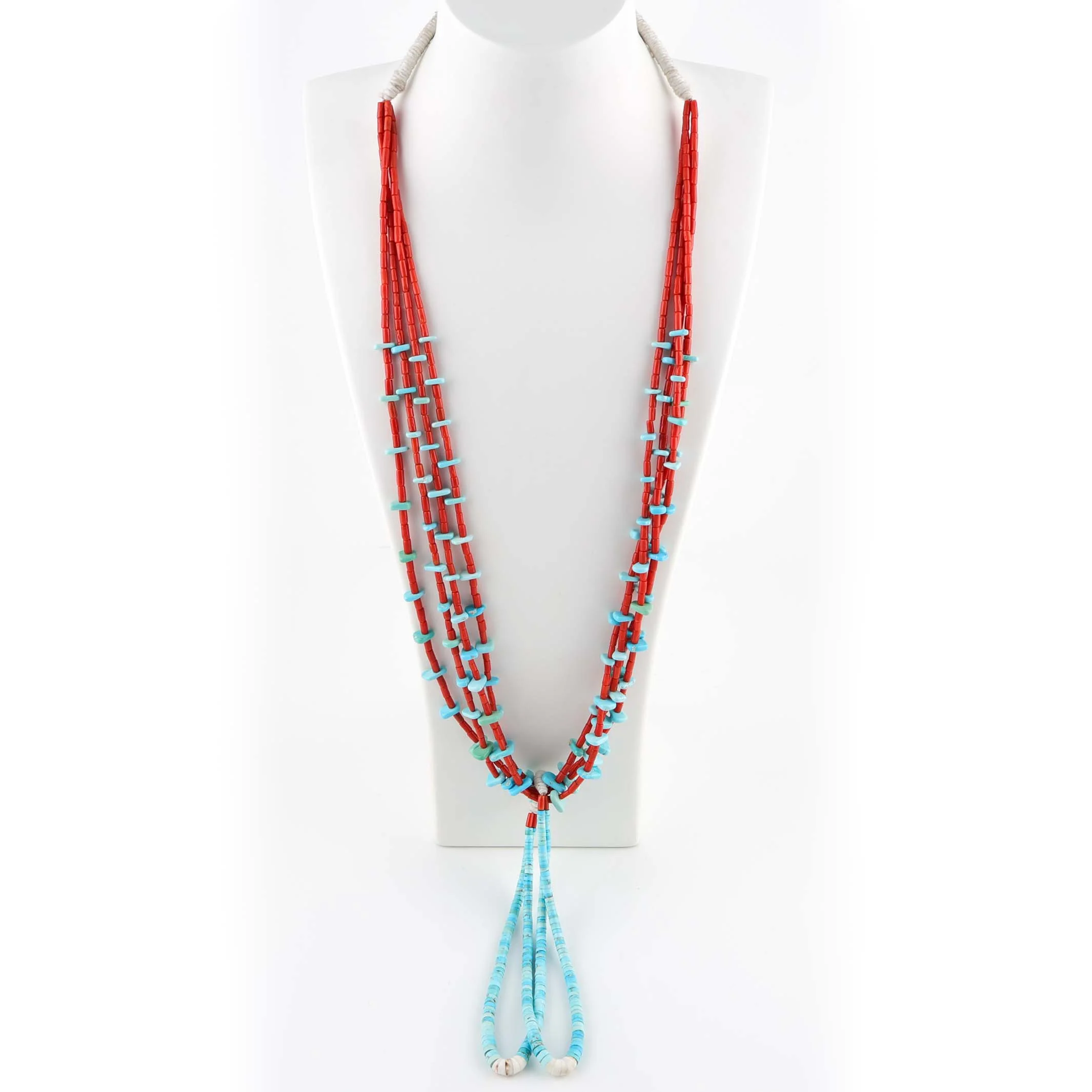Coral and Turquoise Jacla Necklace